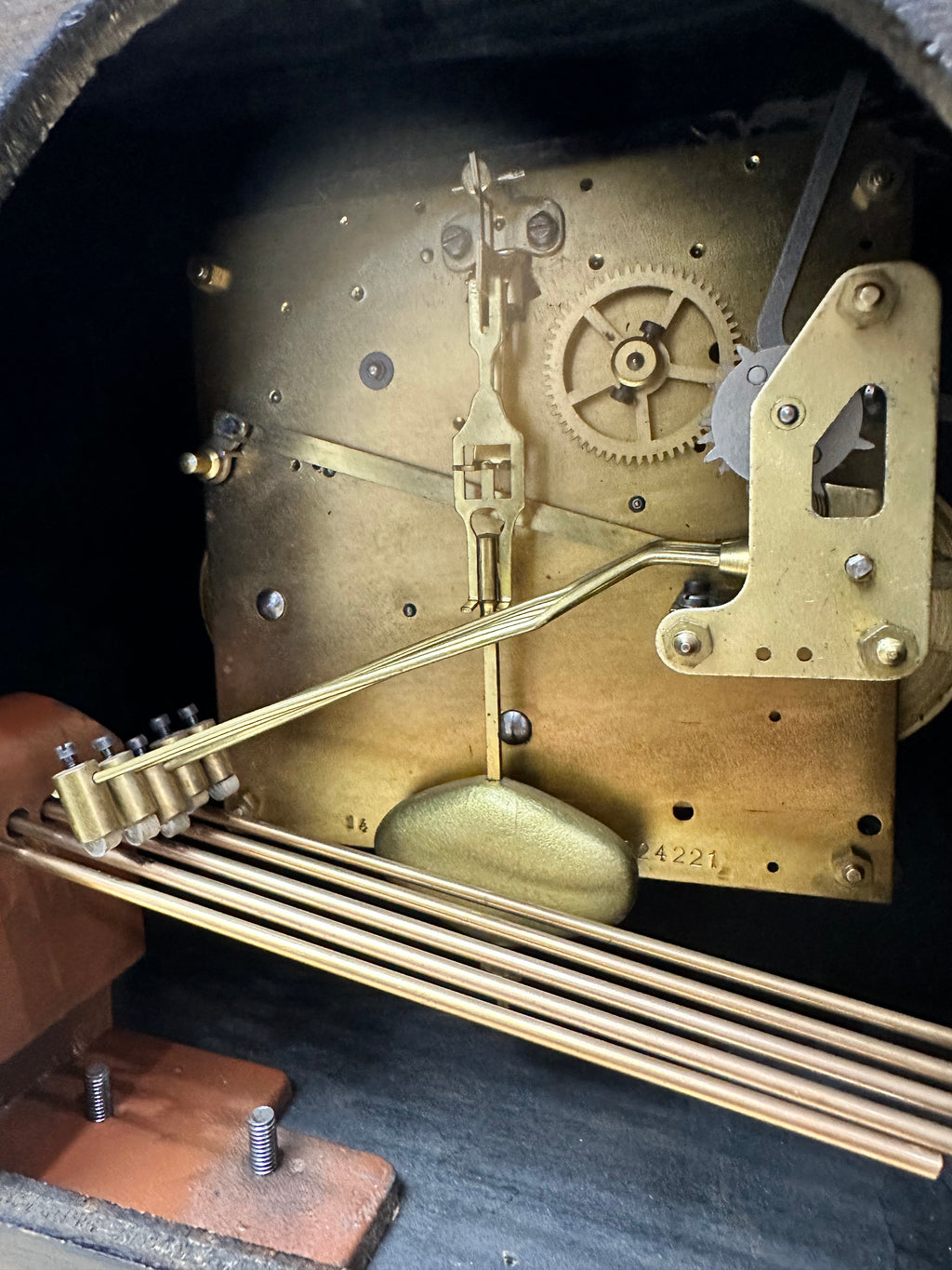 Vintage German Mauthe Westminster Hammer Chime Mantel Clock | eXibit collection