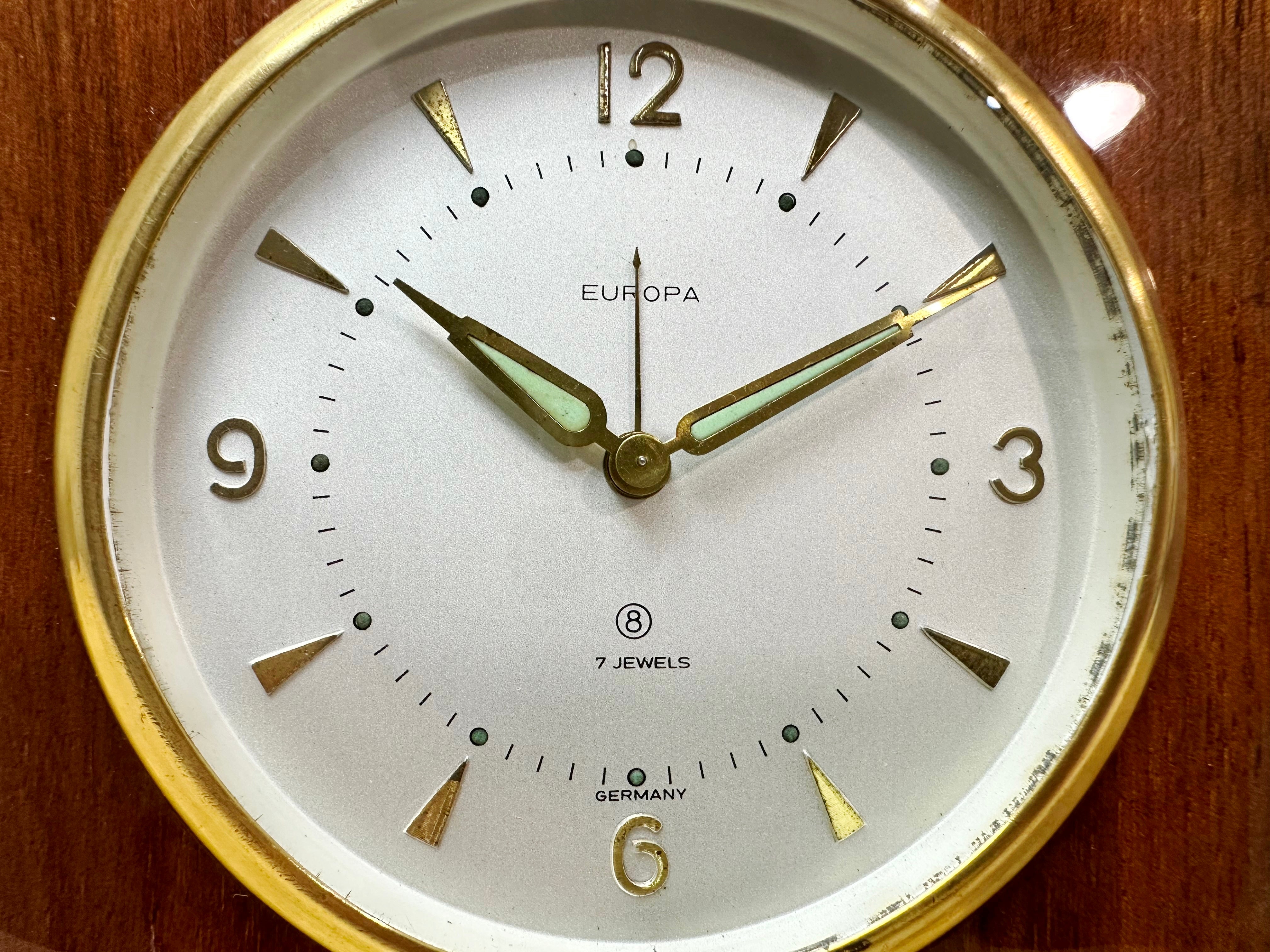 Vintage EUROPA German Alarm Bedside Desk Clock | Adelaide Clocks