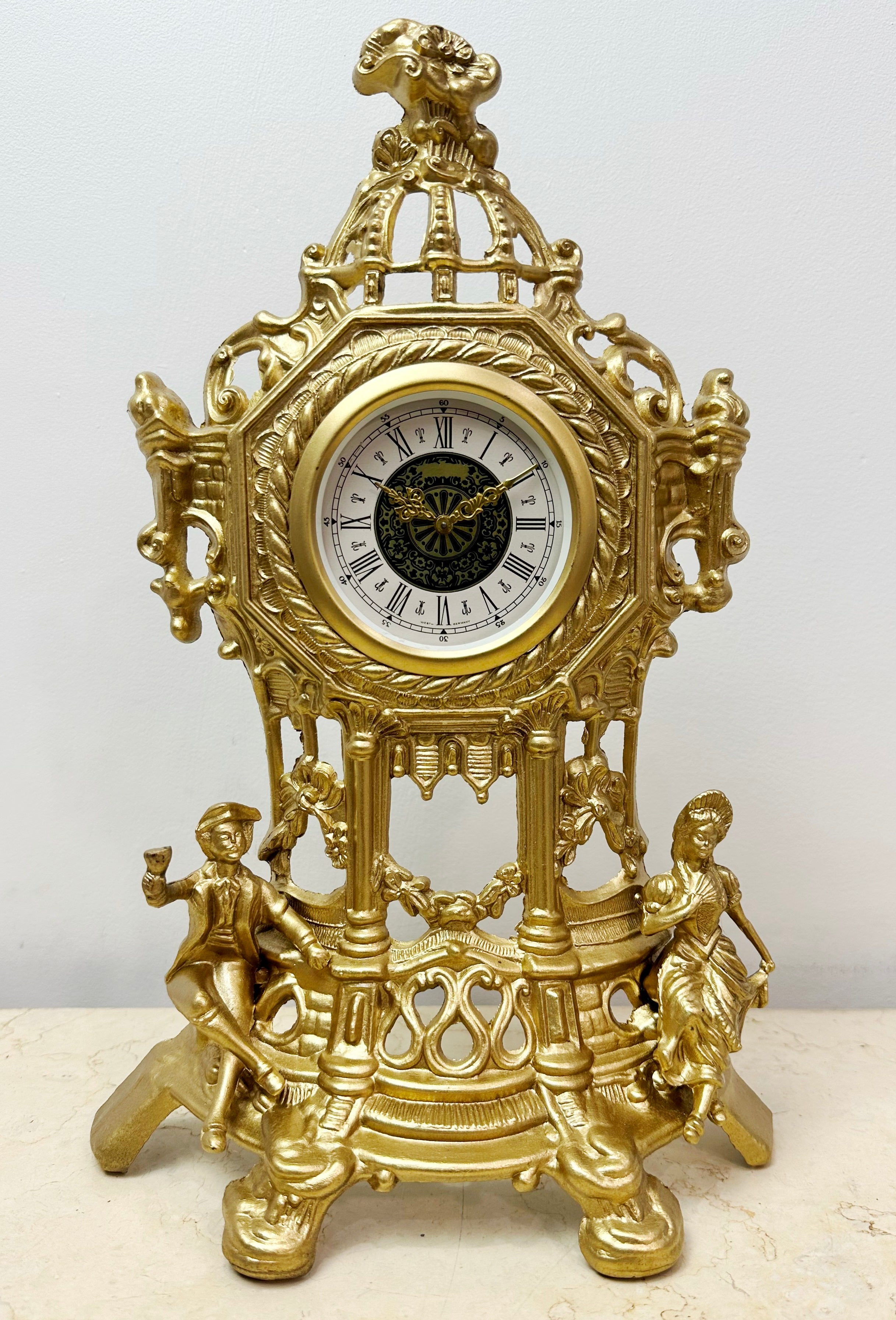 Vintage Original Figural GERMAN Wind-up Mantel Clock | Adelaide Clocks