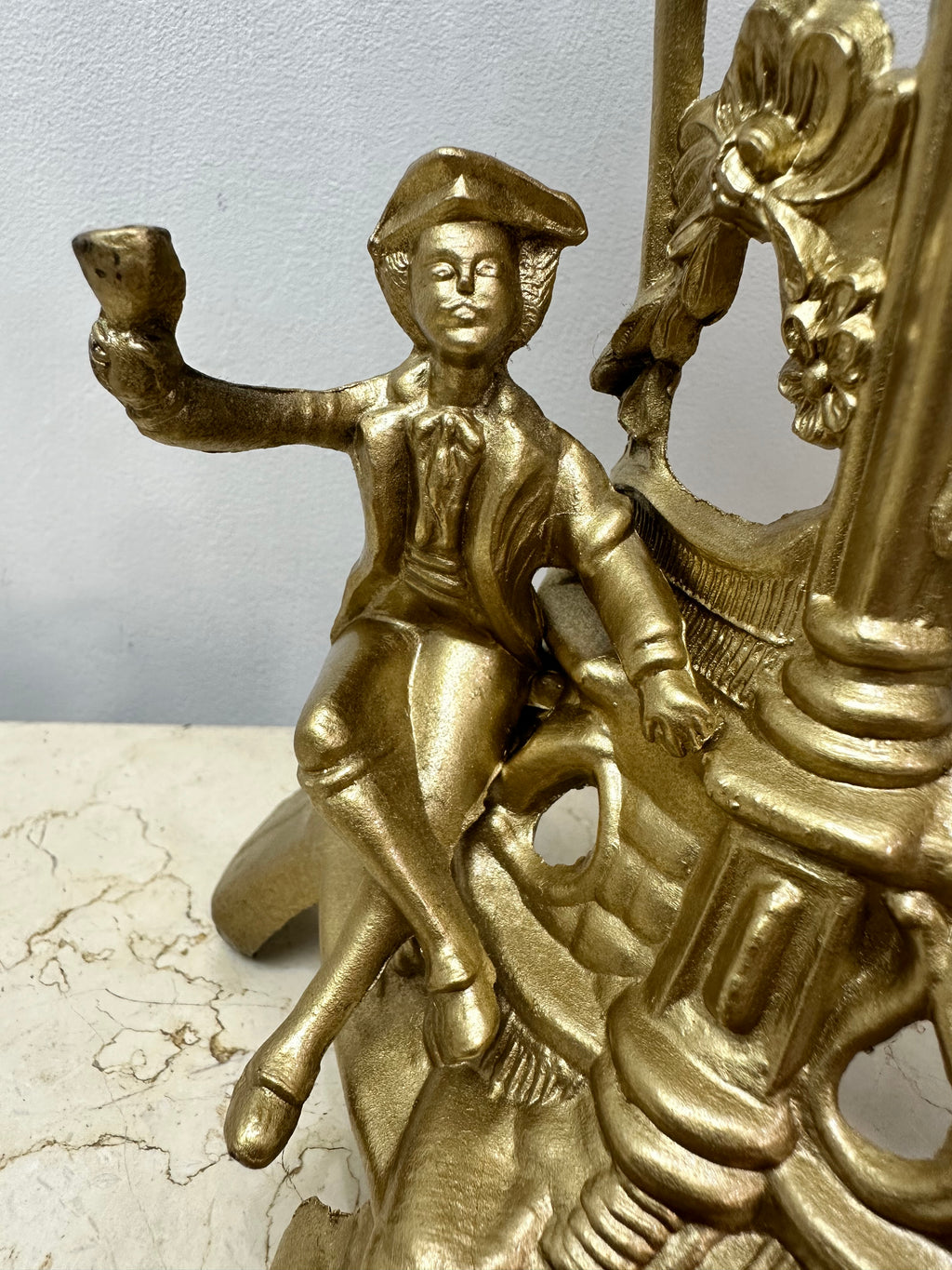 Vintage Original Figural GERMAN Wind-up Mantel Clock | eXibit collection