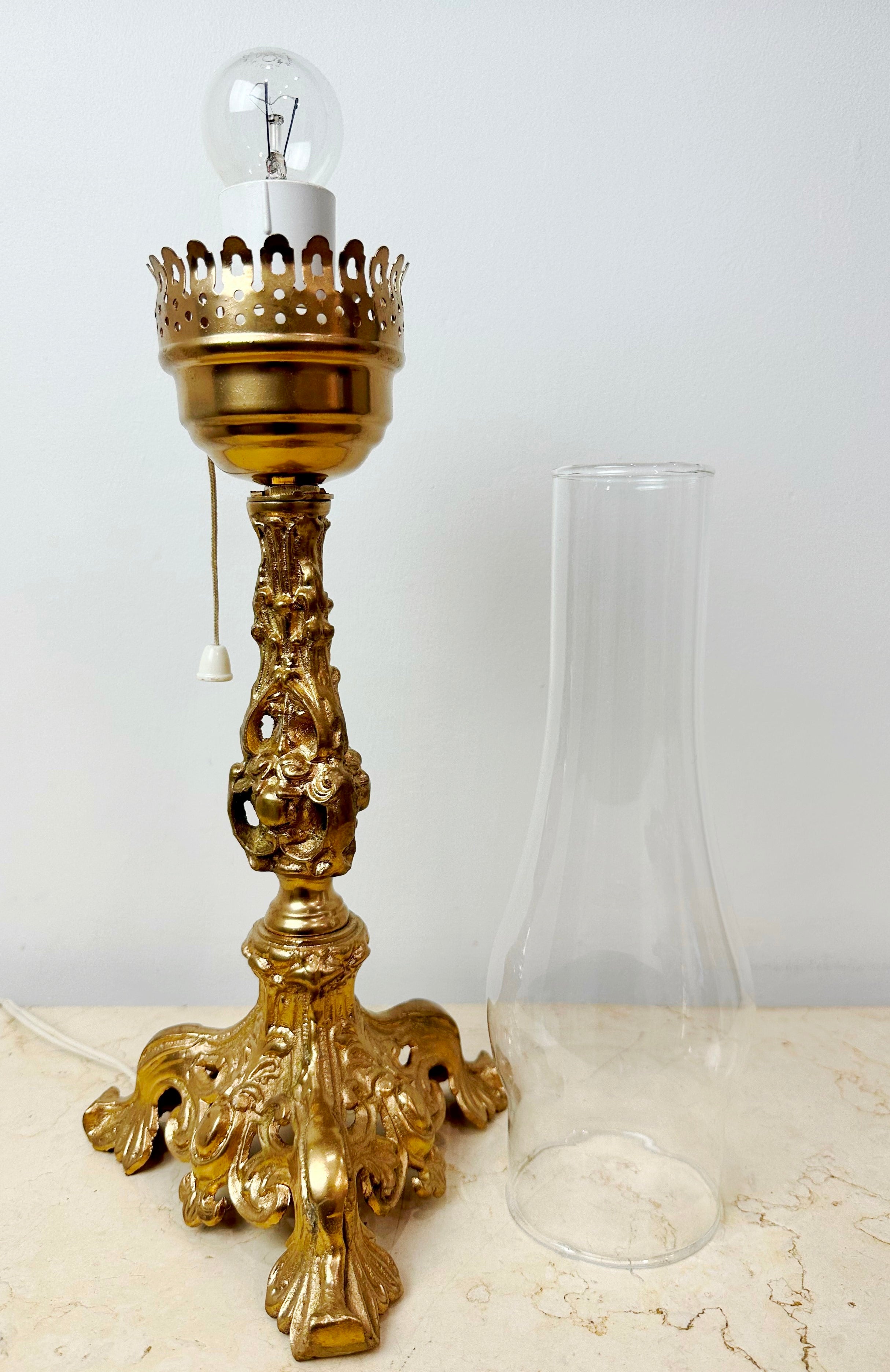 Antique Ornate Gold Table Desk Lamp | Adelaide Clocks