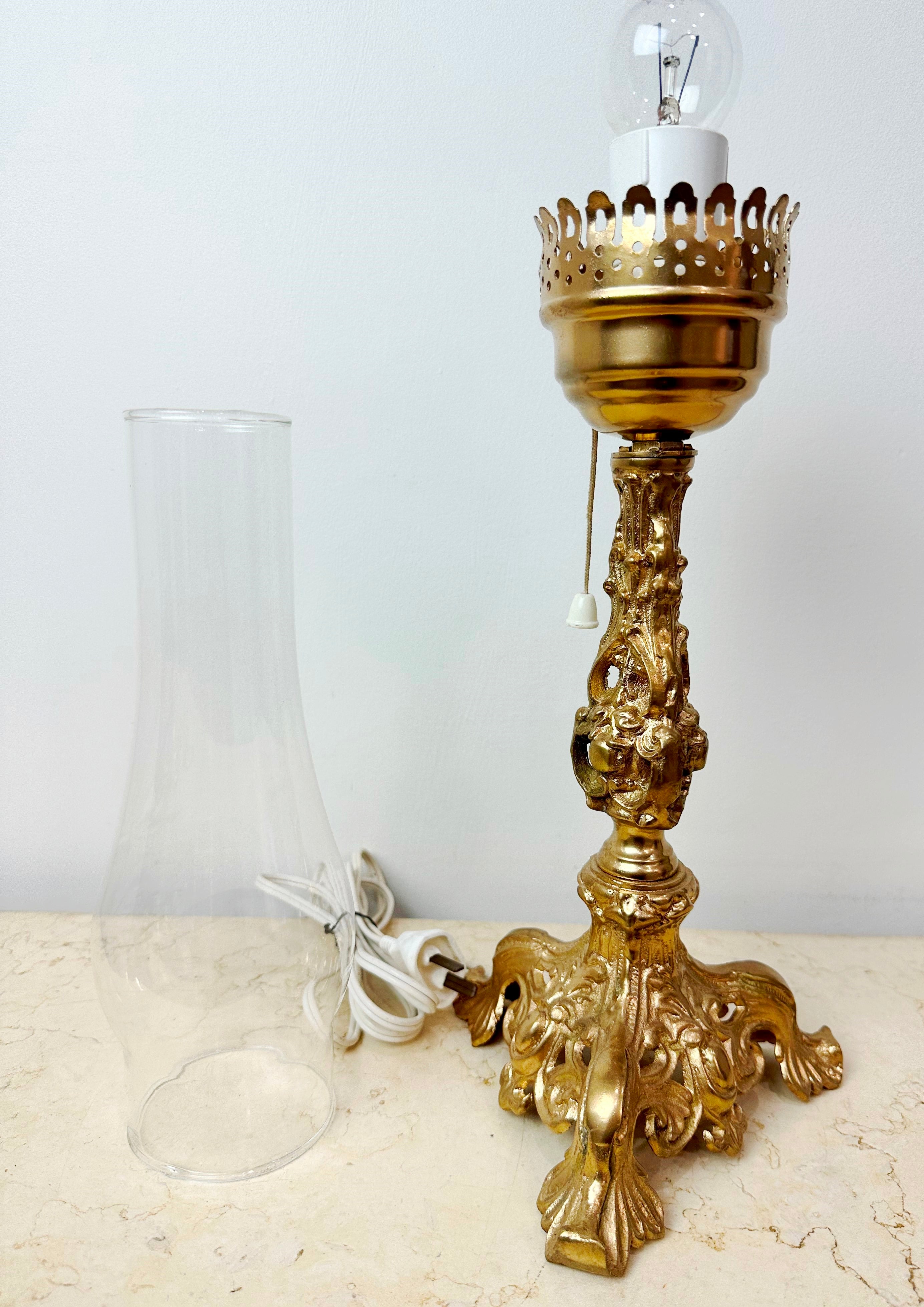 Antique Ornate Gold Table Desk Lamp | Adelaide Clocks