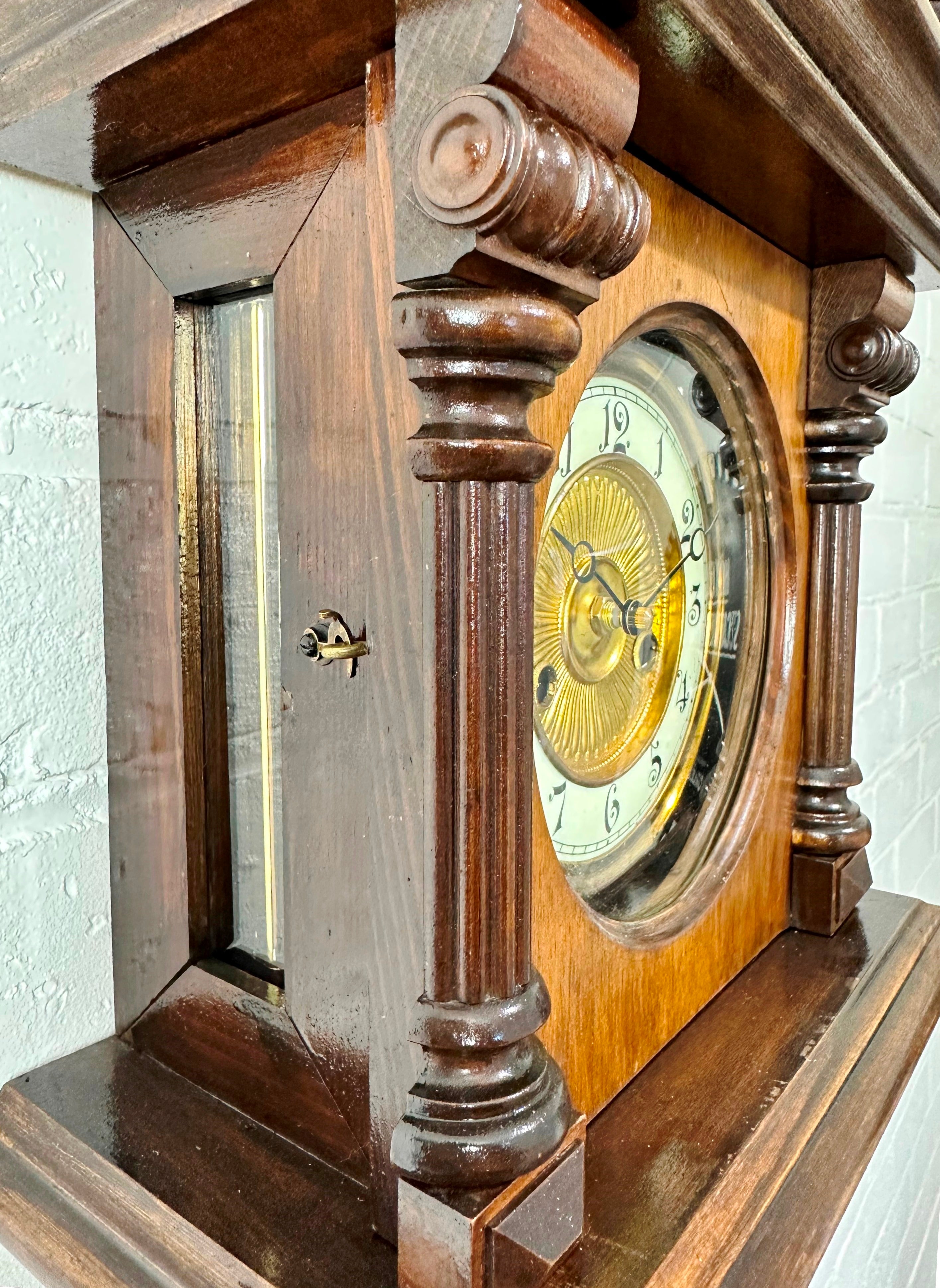 Antique HAC Pendulum Battery Wall Clock | Adelaide Clocks