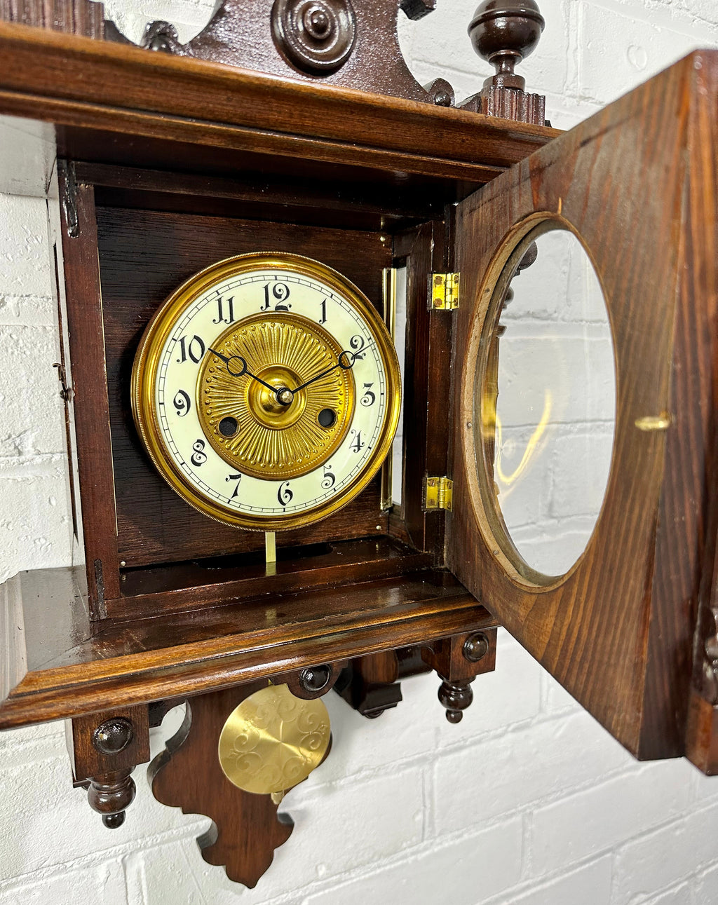 Antique HAC Pendulum Battery Wall Clock | Adelaide Clocks