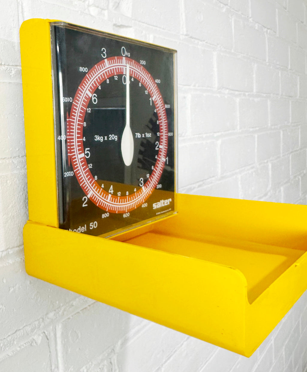 Vintage Salter Shop Yellow Plastic Wall Scale | Adelaide Clocks