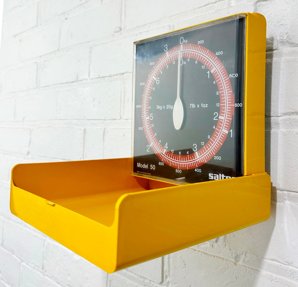 Vintage Salter Shop Yellow Plastic Wall Scale | Adelaide Clocks
