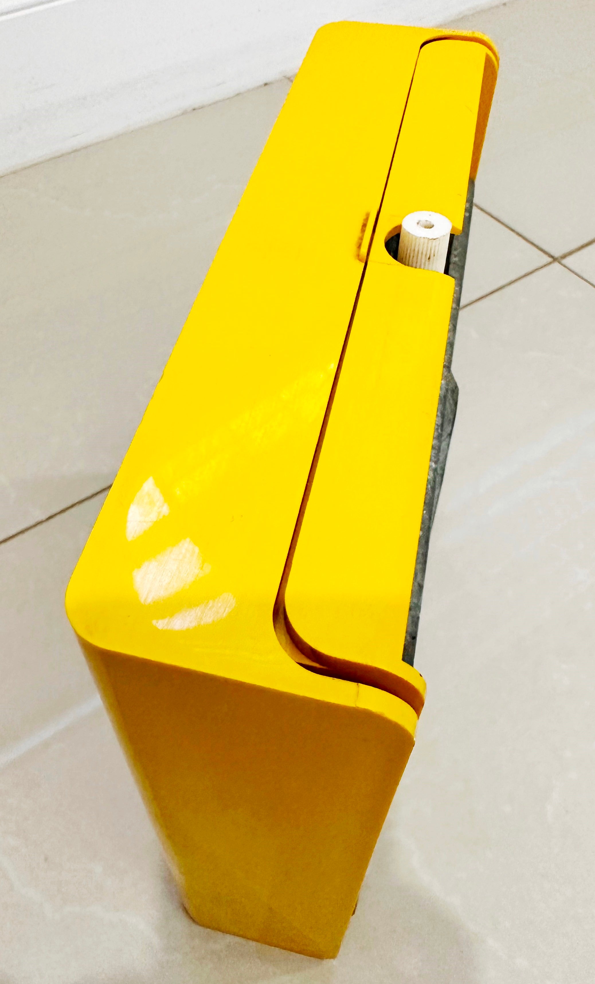 Vintage Salter Shop Yellow Plastic Wall Scale | eXibit collection