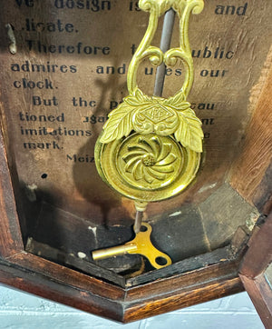 Antique Original MEIJI Pendulum Chime Japan Wall Clock | eXibit collection