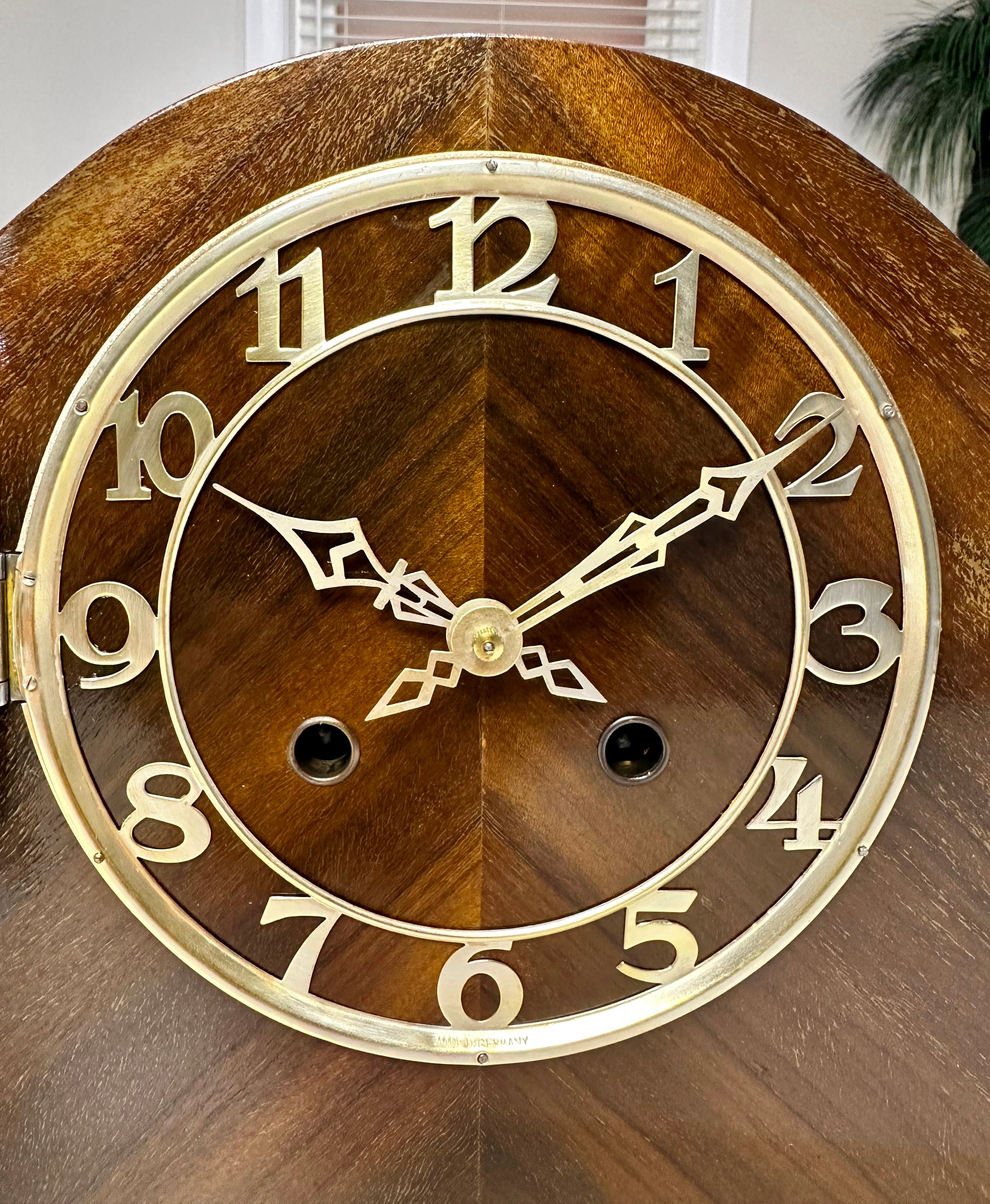 Vintage Strike Hammer on Coil Chime German Mantel Clock | Adelaide Clocks