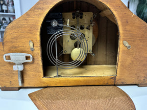 Vintage Strike Hammer on Coil Chime German Mantel Clock | Adelaide Clocks