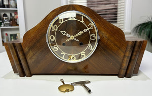 Vintage Strike Hammer on Coil Chime German Mantel Clock | Adelaide Clocks