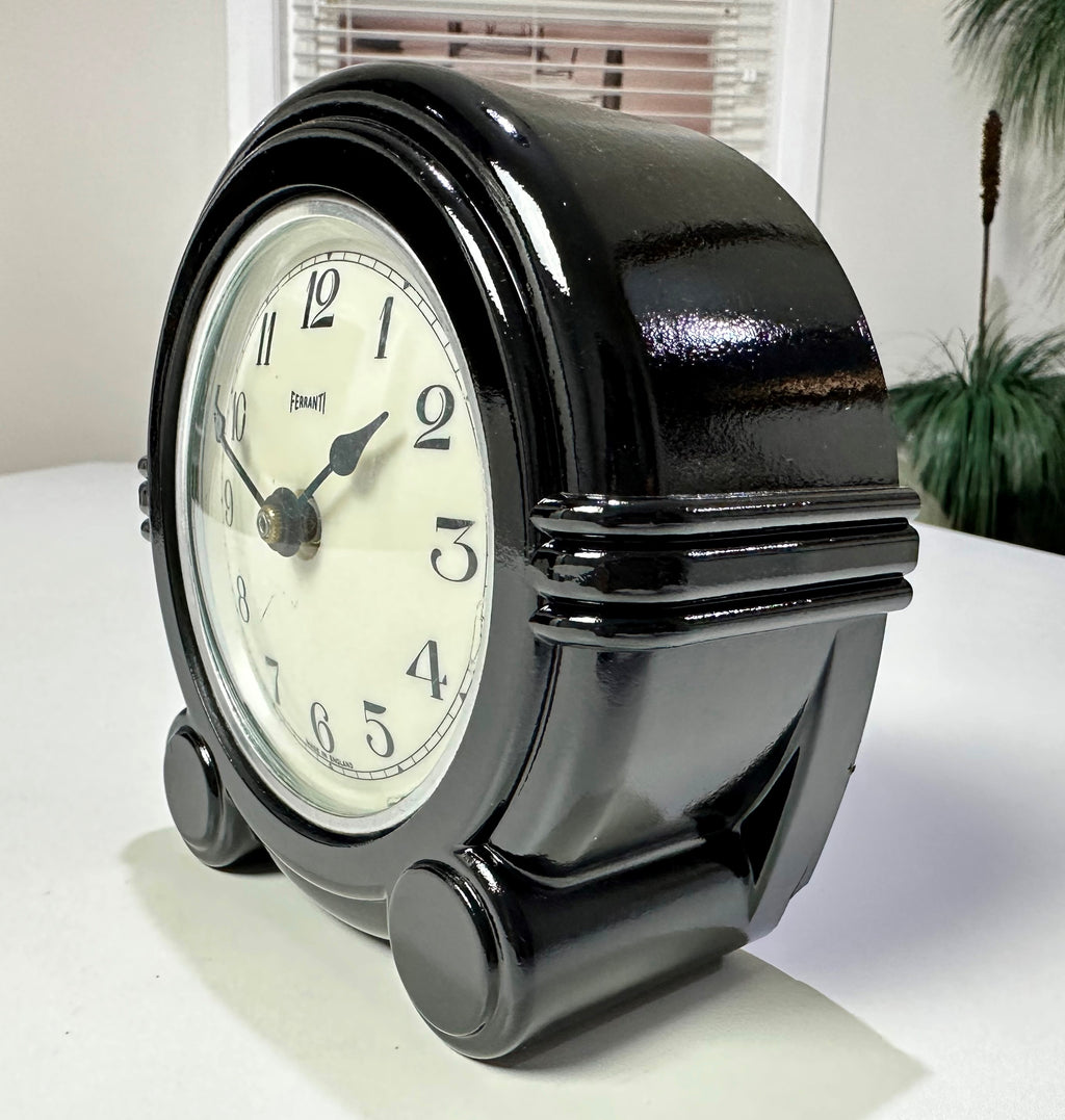 Vintage Ferranti England Bakelite Battery Desk Table Clock | Adelaide Clocks