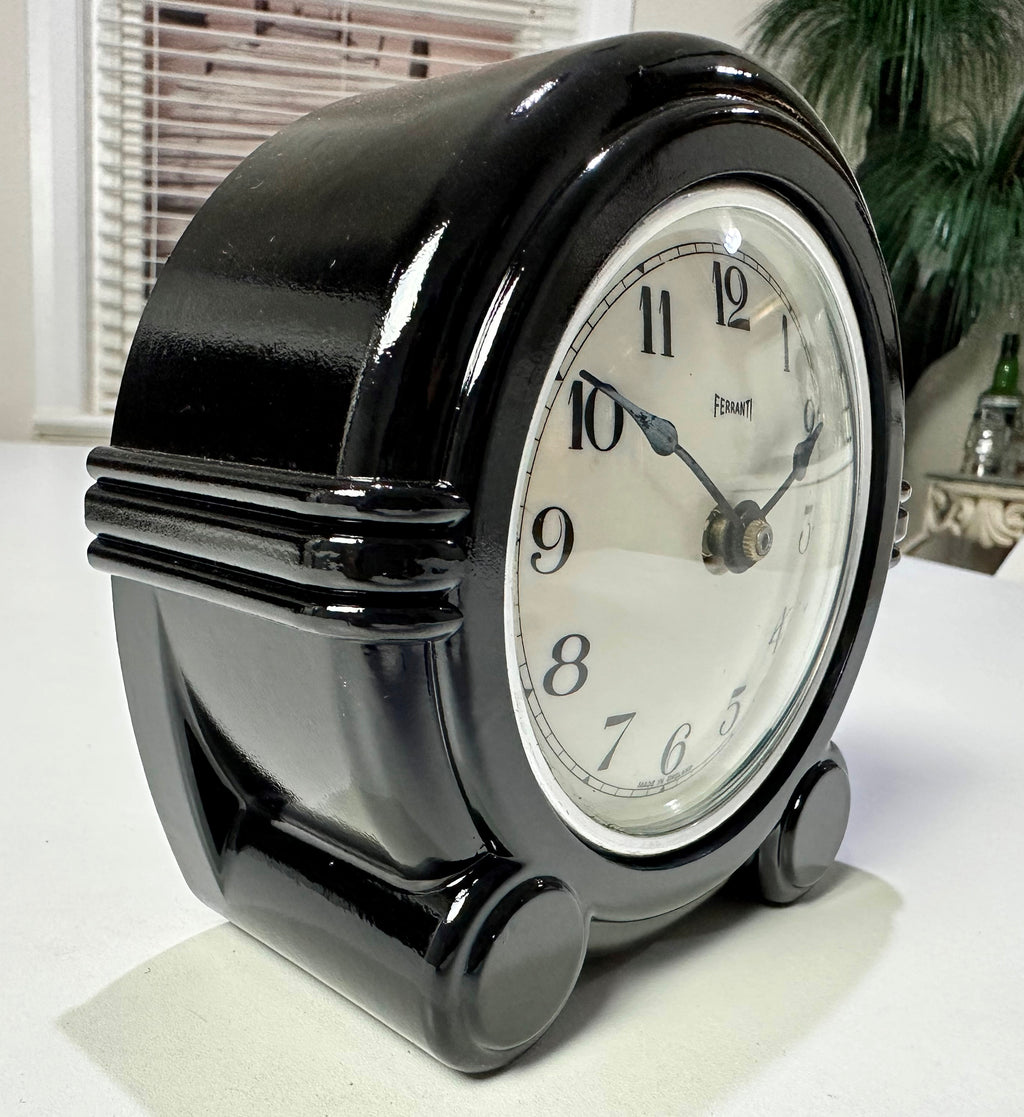 Vintage Ferranti England Bakelite Battery Desk Table Clock | Adelaide Clocks