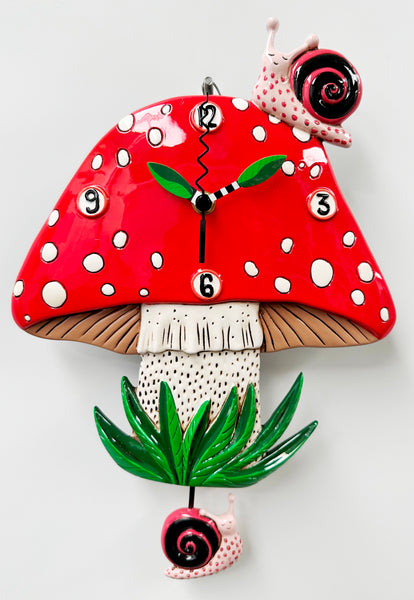 NEW Mushroom & Snail Quartz Wall Clock | Adelaide Clocks