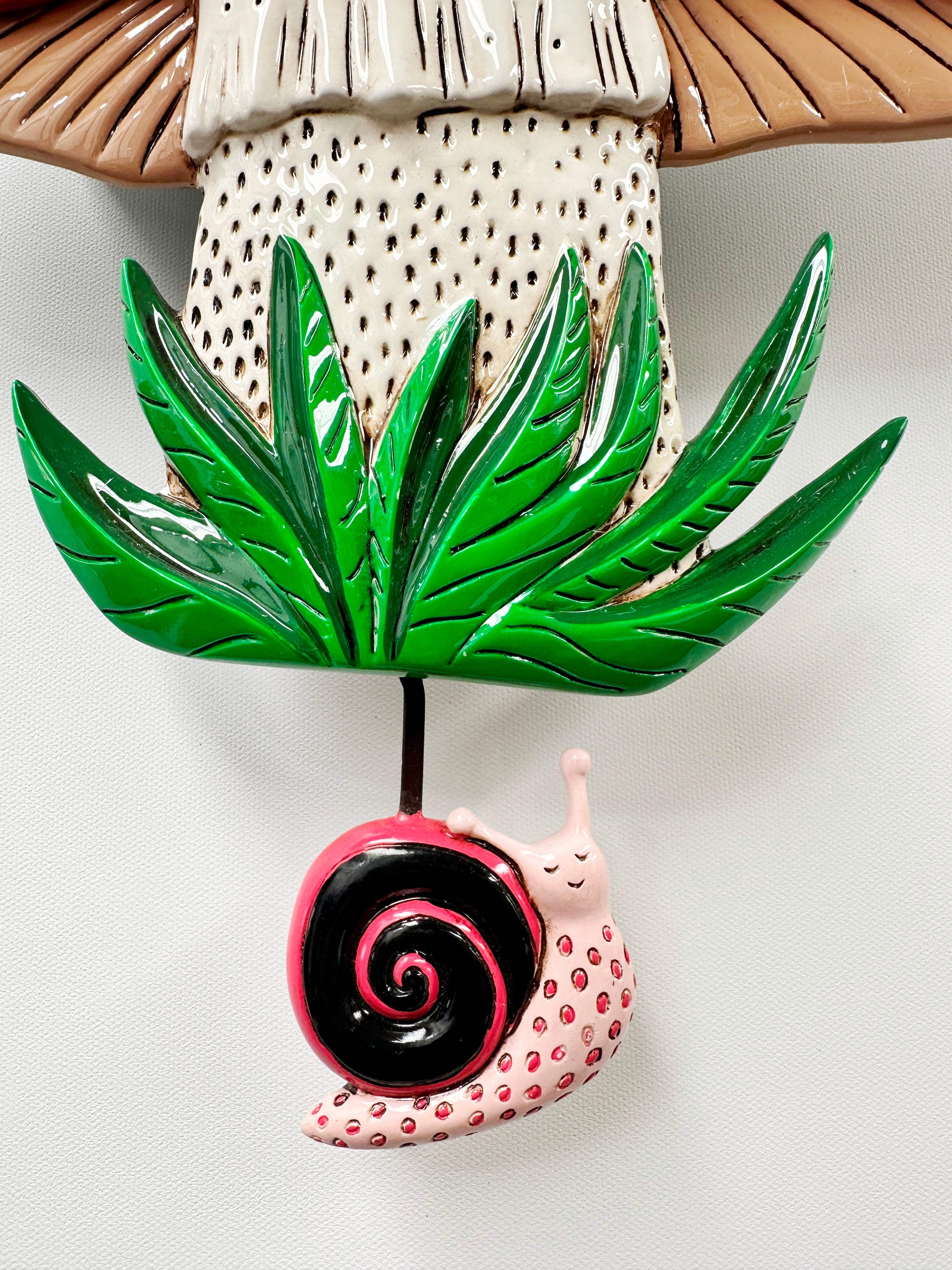 NEW Mushroom & Snail Quartz Wall Clock | Adelaide Clocks