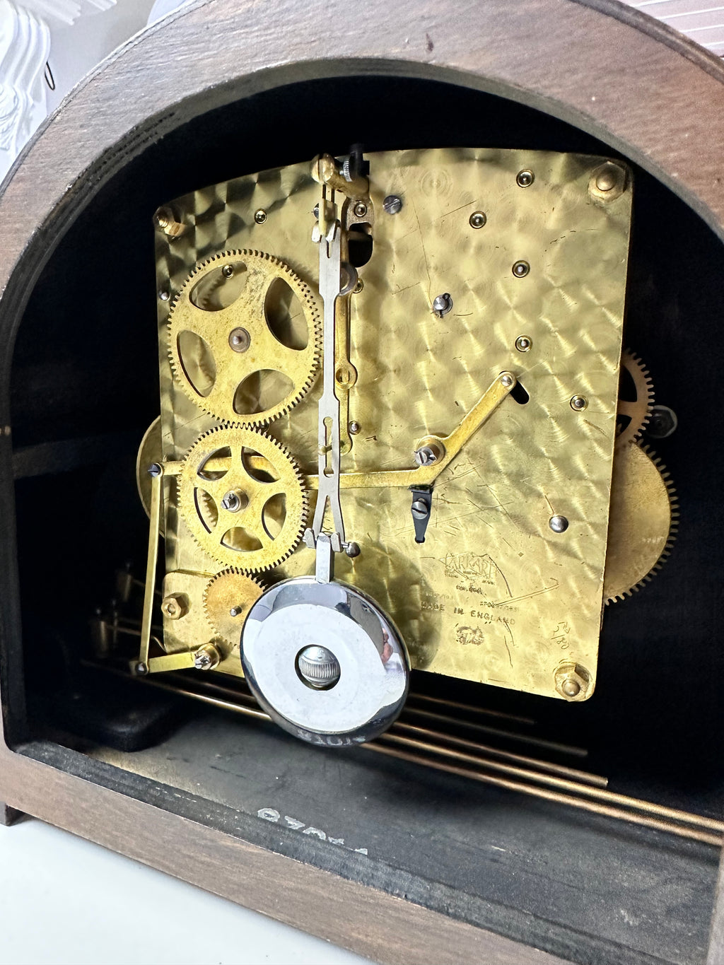 Vintage Westminster Garrad Hammer Chime Mantel Clock | Adelaide Clocks