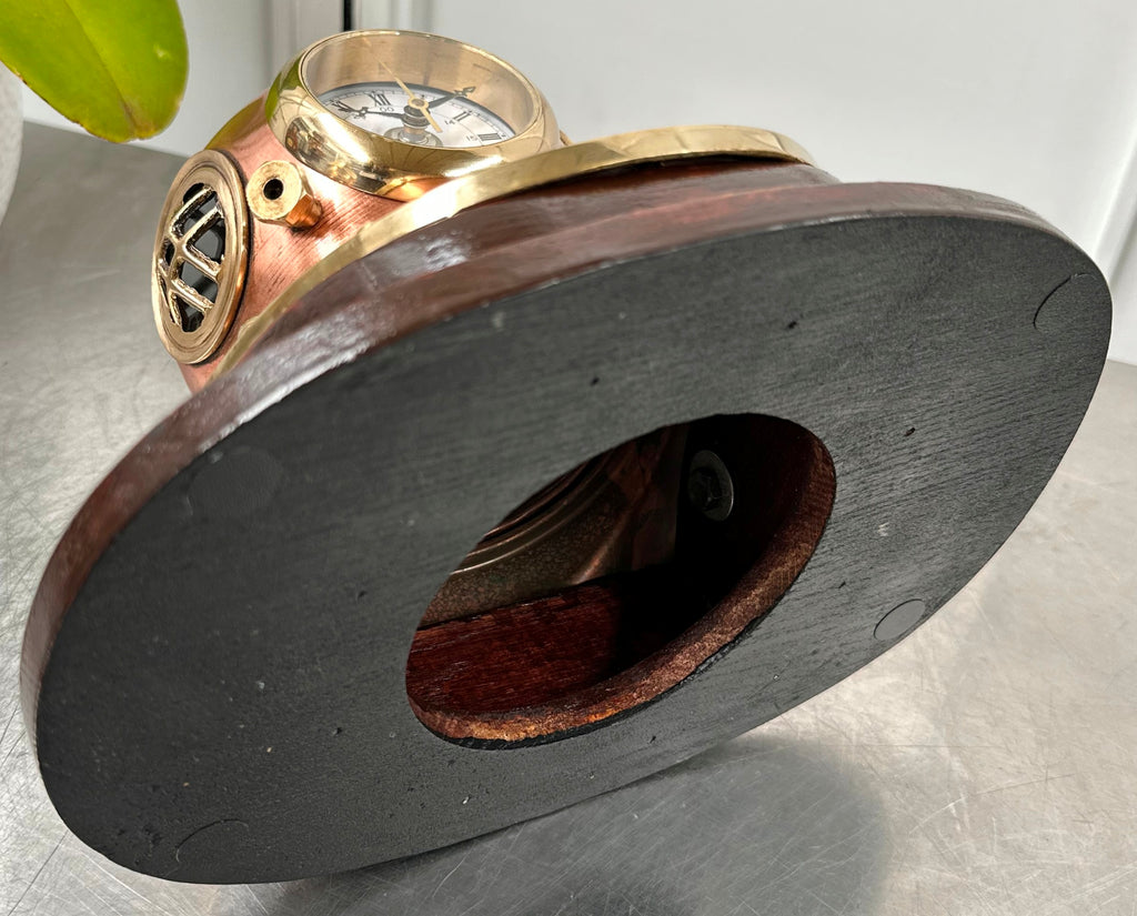 Vintage Ships Clock Scuba Divers Helmet Brass & Copper | Adelaide Clocks