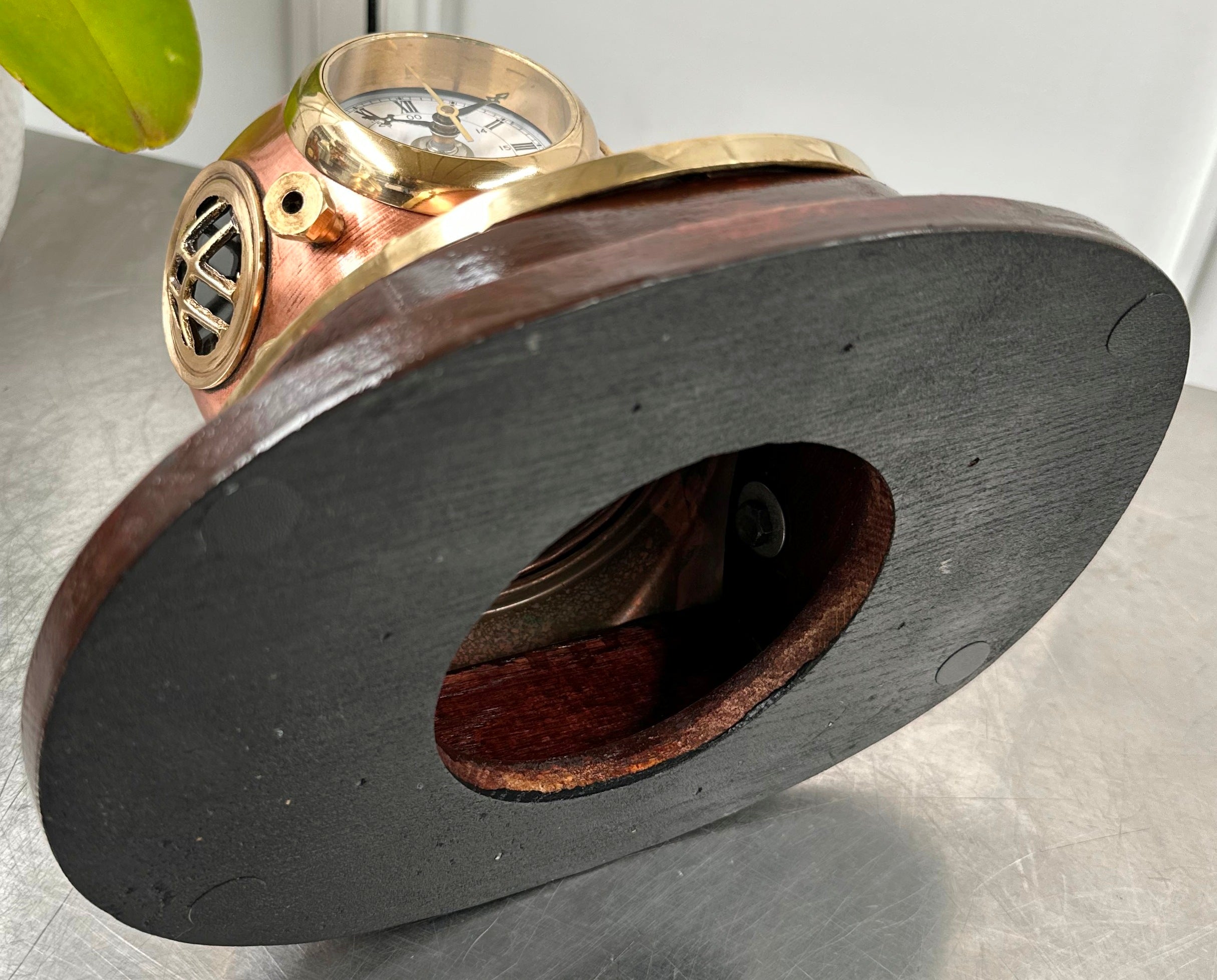 Vintage Ships Clock Scuba Divers Helmet Brass & Copper | Adelaide Clocks