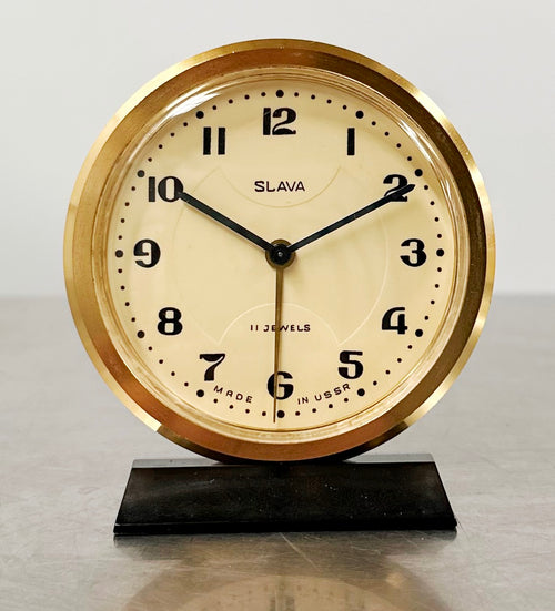 Vintage SLAVA USSR Alarm Bedside Desk Clock | Adelaide Clocks
