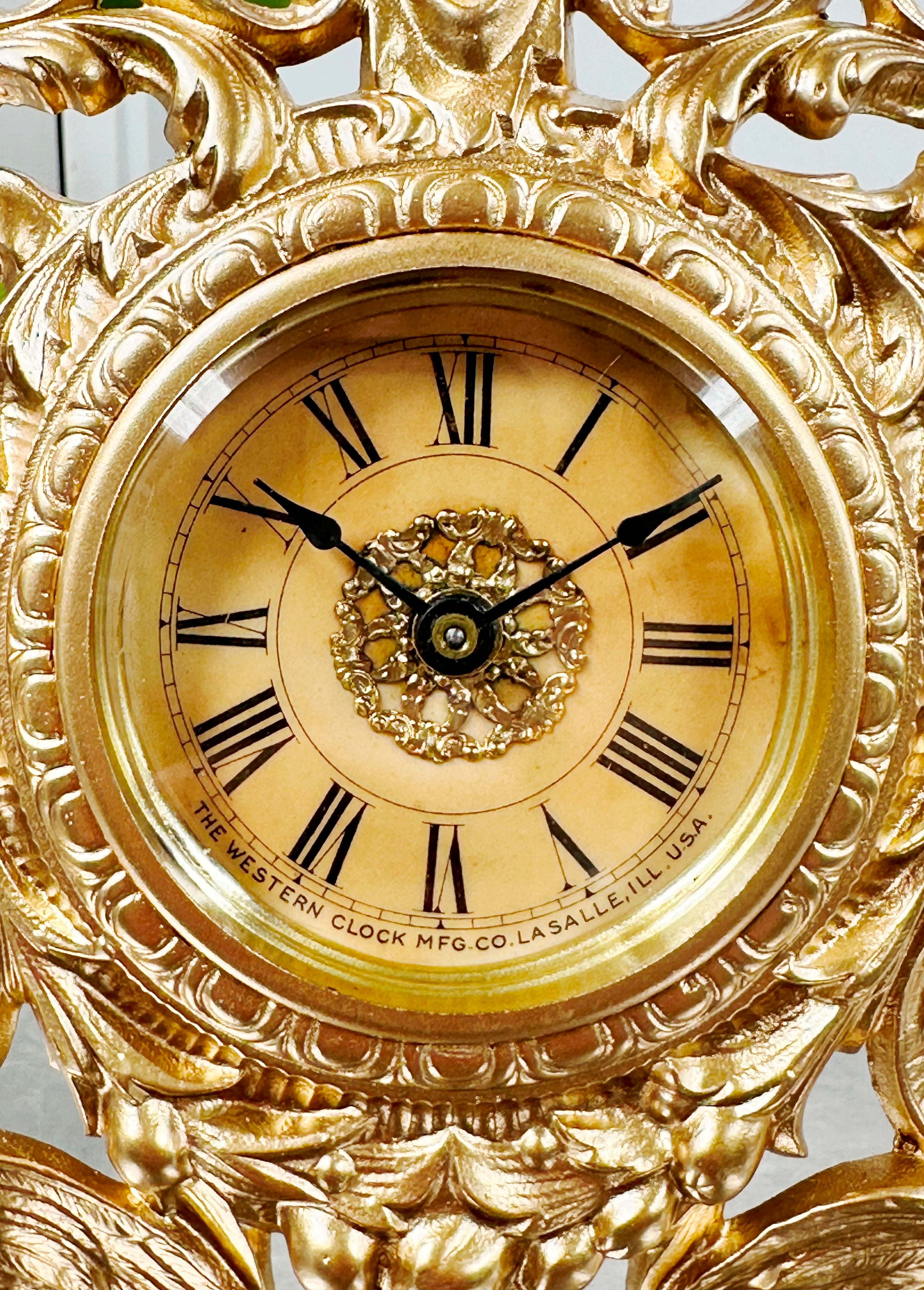 Antique Figural Western Clock Co. U.S.A. Westclox Mantel Clock | Adelaide Clocks