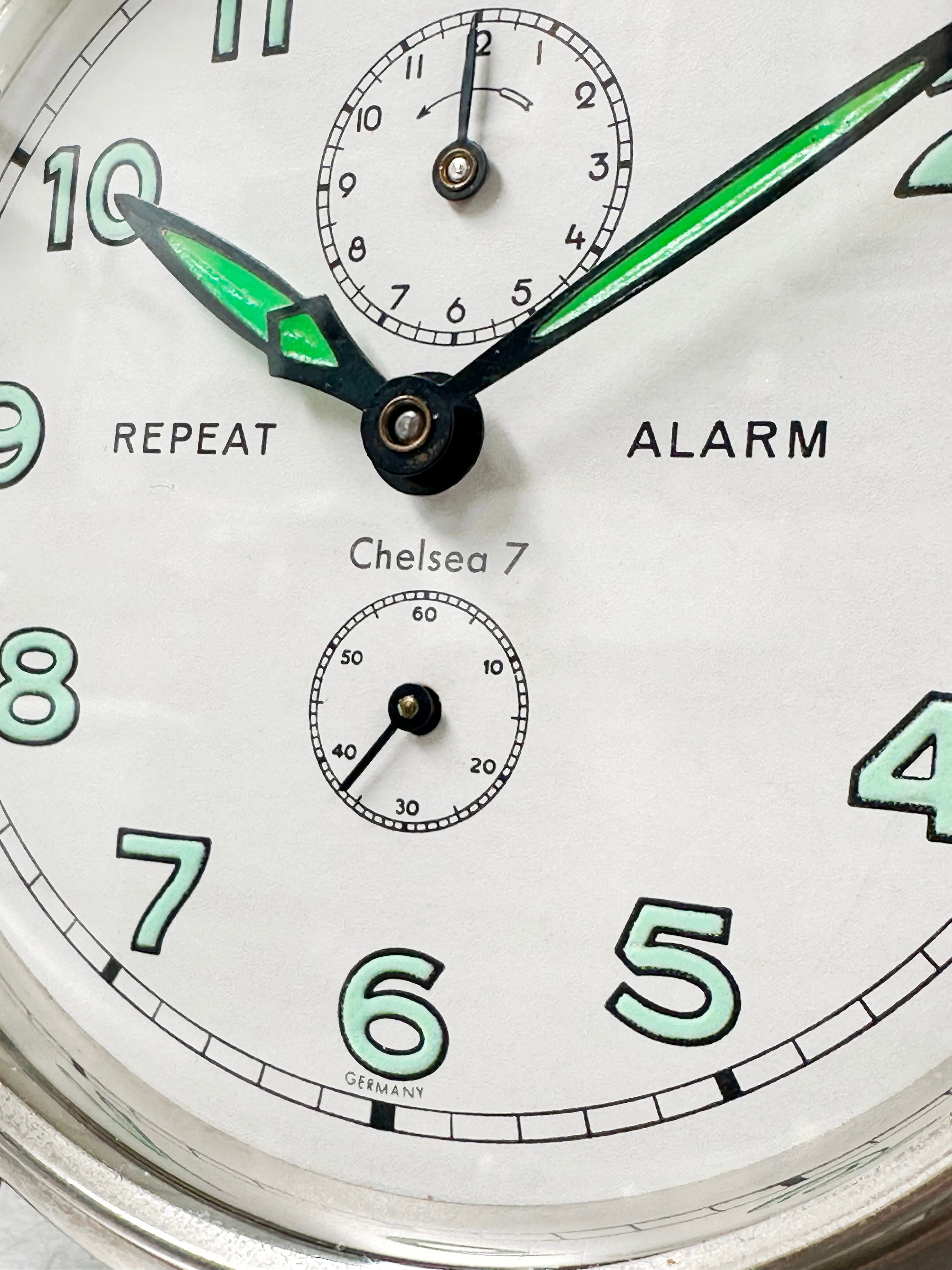 Vintage Repeat German Made Alarm Desk Clock | Adelaide Clocks