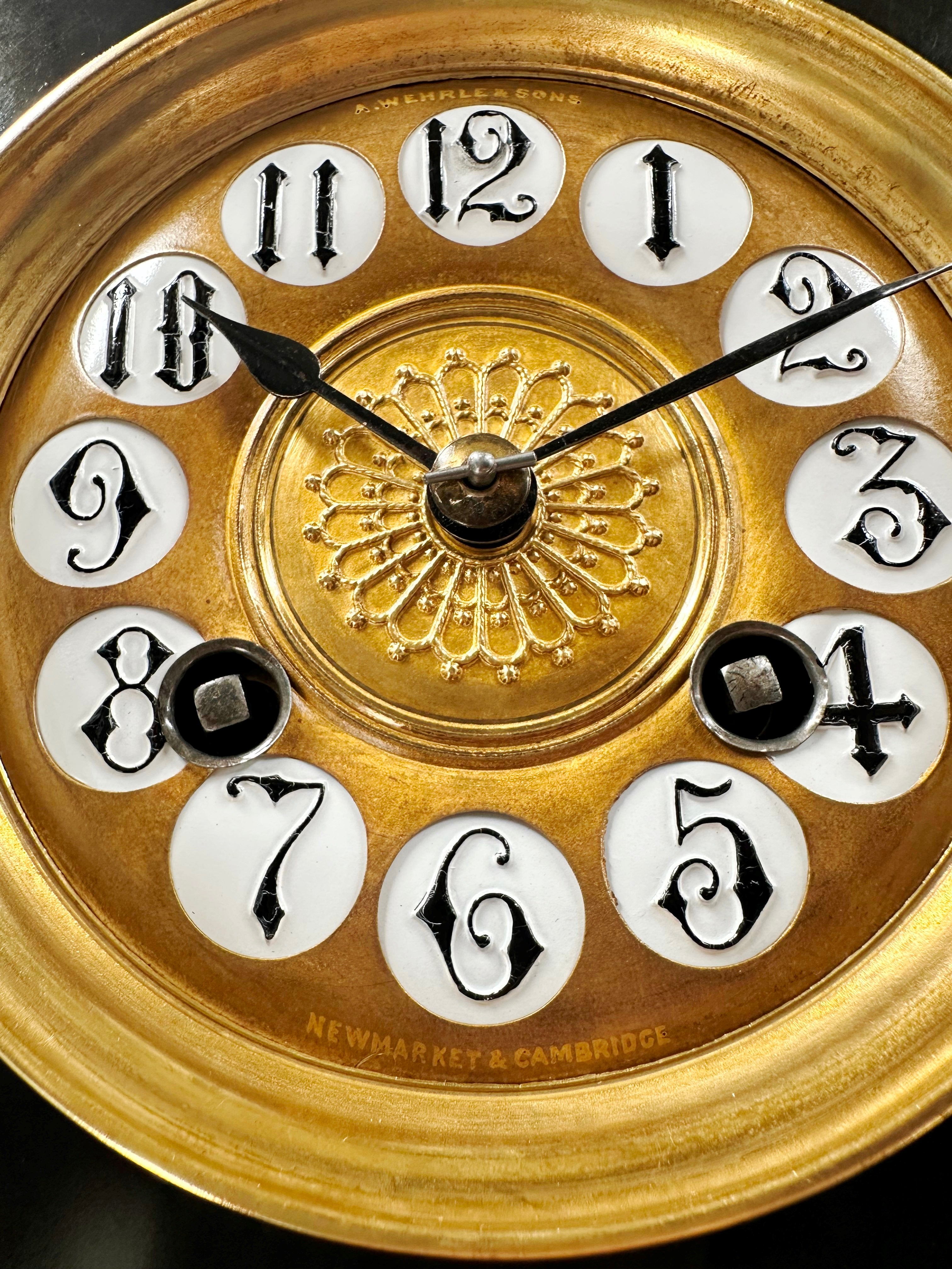 Antique French Slate with Marble Hammer on Coil Strike Pendulum Mantel Clock | Adelaide Clocks