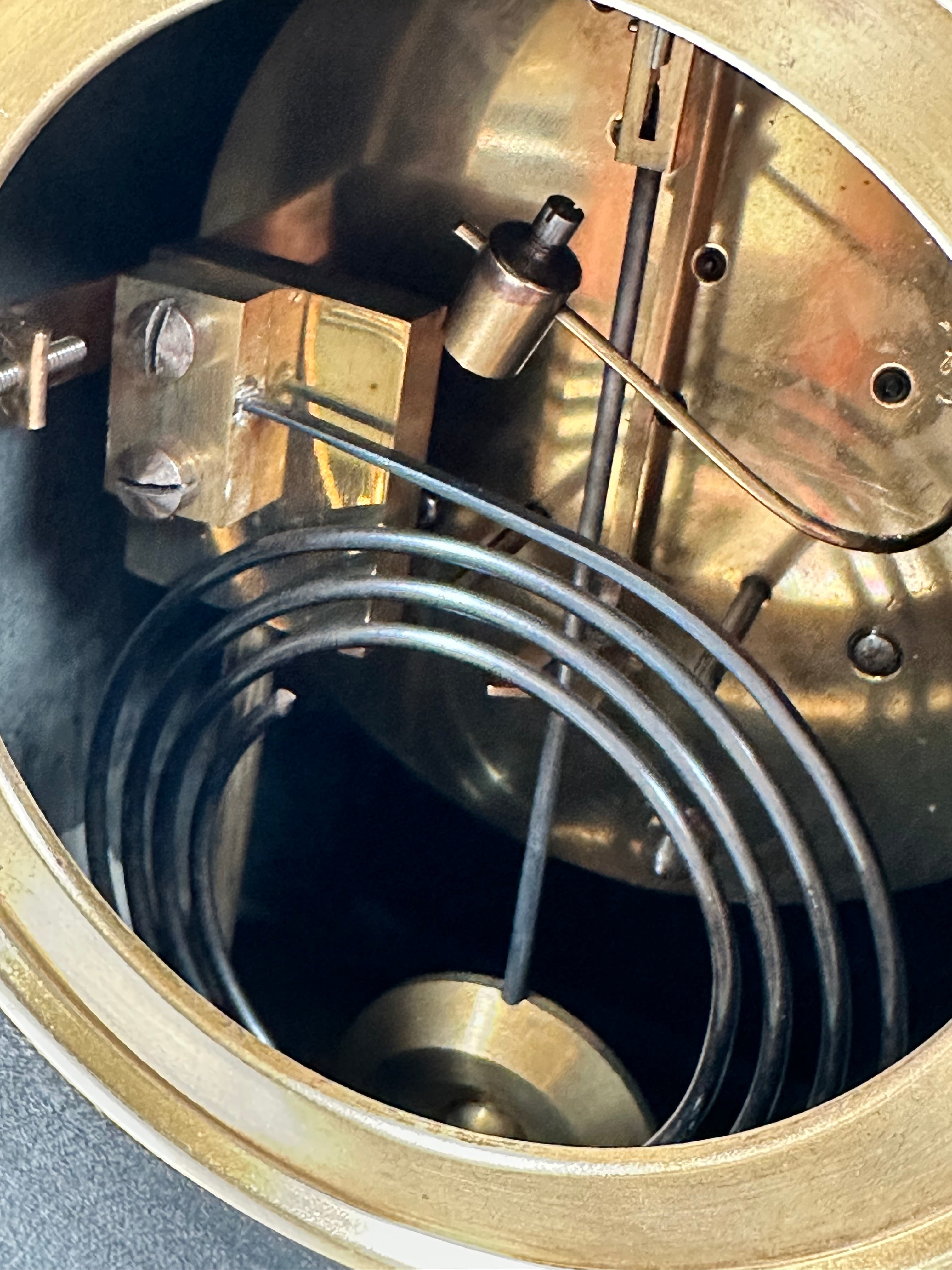 Antique French Slate with Marble Hammer on Coil Strike Pendulum Mantel Clock | Adelaide Clocks