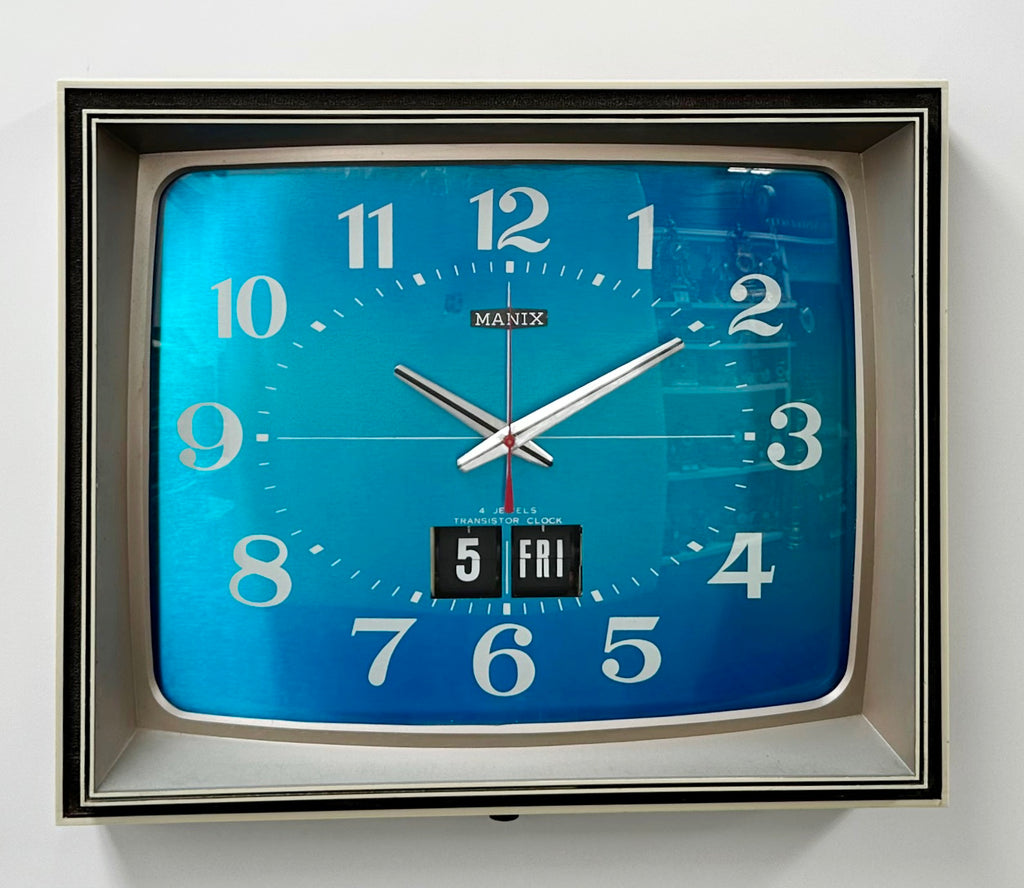 Vintage Manix Television Perpetual Calendar Battery Wall Clock  | Adelaide Clocks