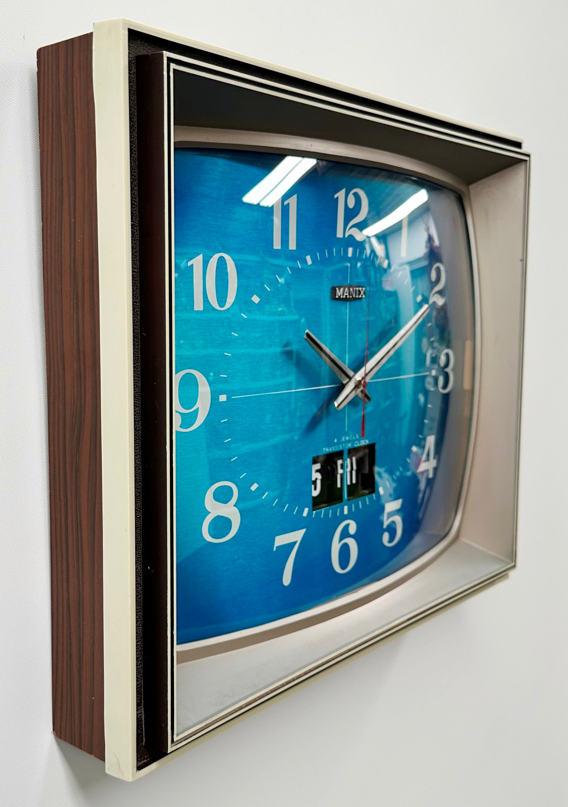 Vintage Manix Television Perpetual Calendar Battery Wall Clock  | Adelaide Clocks