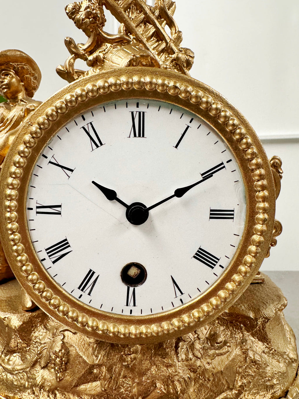 Antique French Figural Spelter Quartz Mantel Clock | Adelaide Clocks