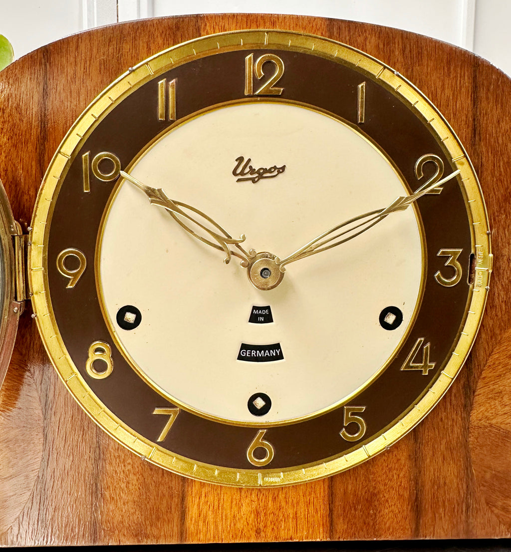 Vintage Art Deco URGOS Quartz Retro Mantel Clock | Adelaide Clocks