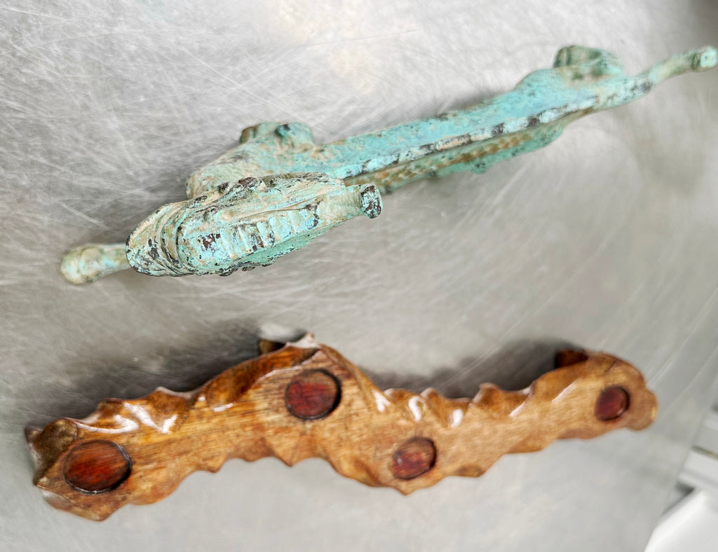 Vintage Chinese Bronze Mystical Dragon on Wooden Stand | Adelaide Clocks