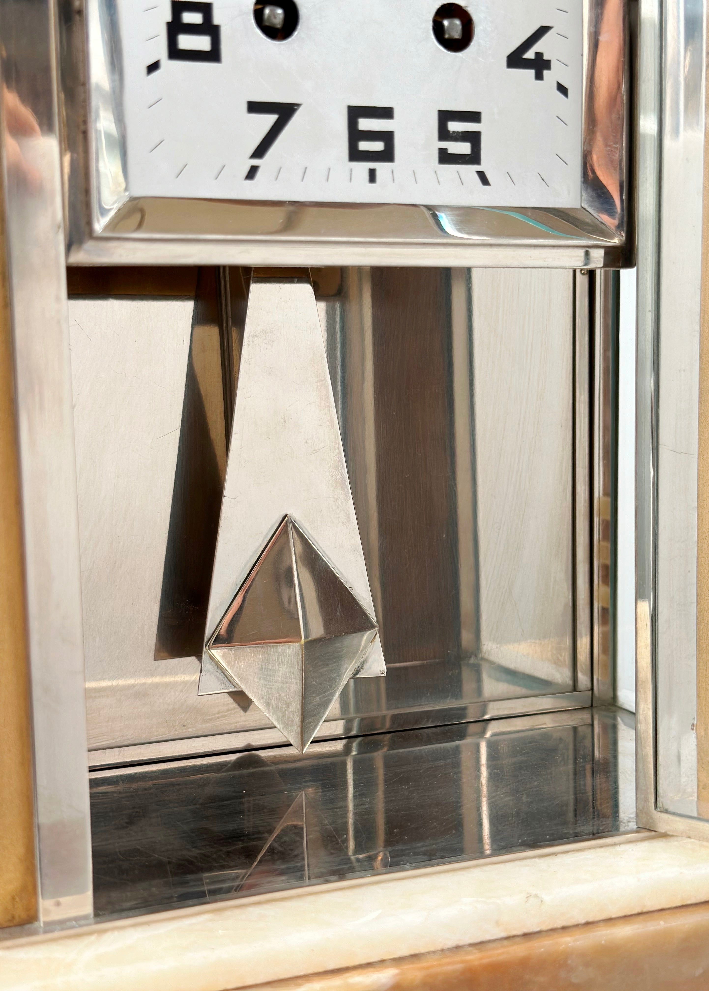 Vintage Art Deco Alabaster Bell Chime French Mantel Clock | Adelaide Clocks