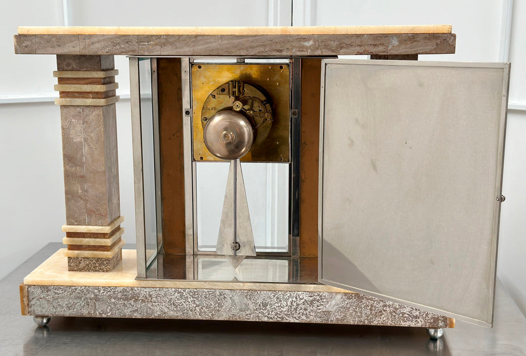 Vintage Art Deco Alabaster Bell Chime French Mantel Clock | Adelaide Clocks