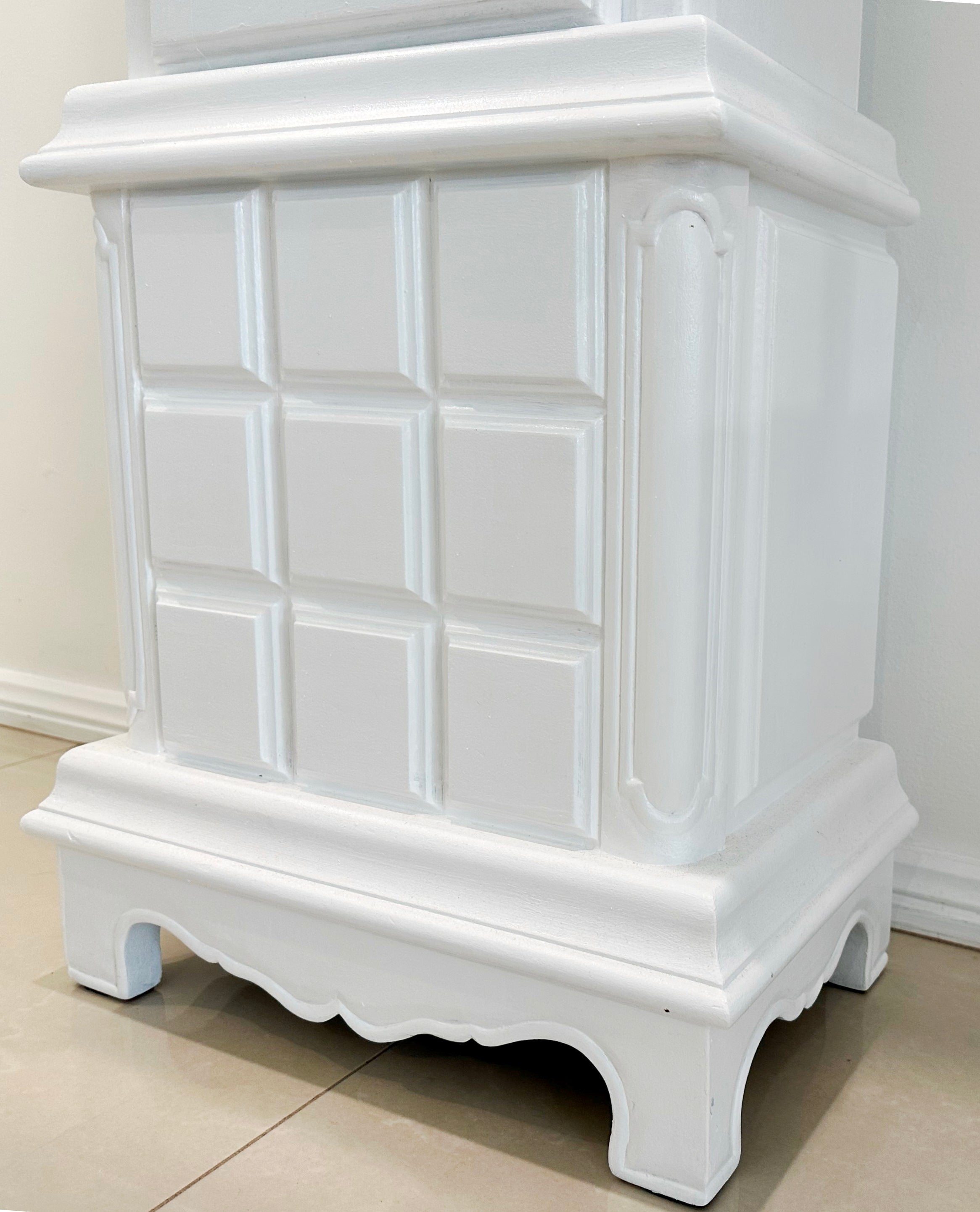 Vintage Moon Phase White Grandfather Clock, West, Whitt & St Mich Chimes | Adelaide Clocks