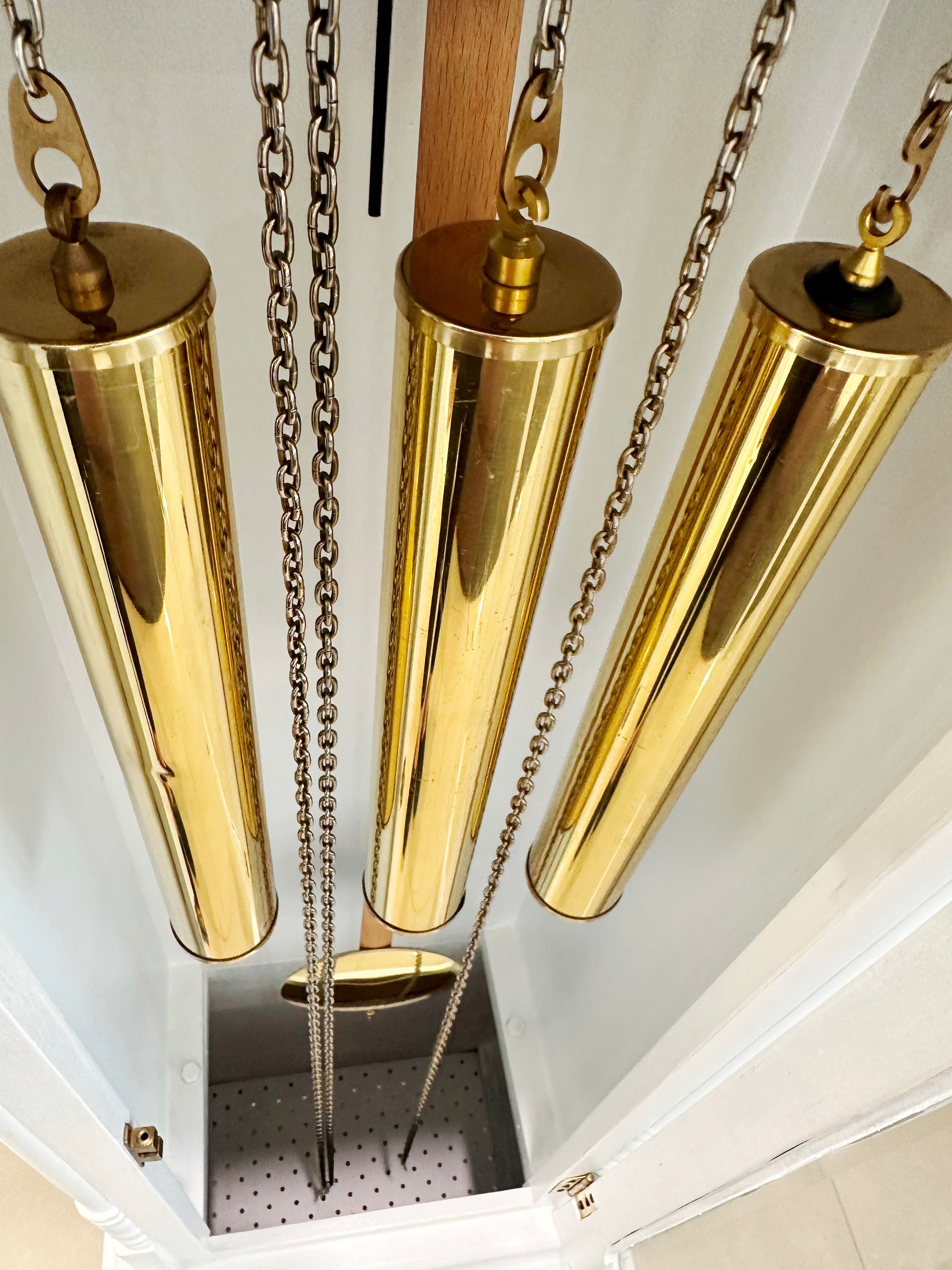 Vintage Moon Phase White Grandfather Clock, West, Whitt & St Mich Chimes | Adelaide Clocks