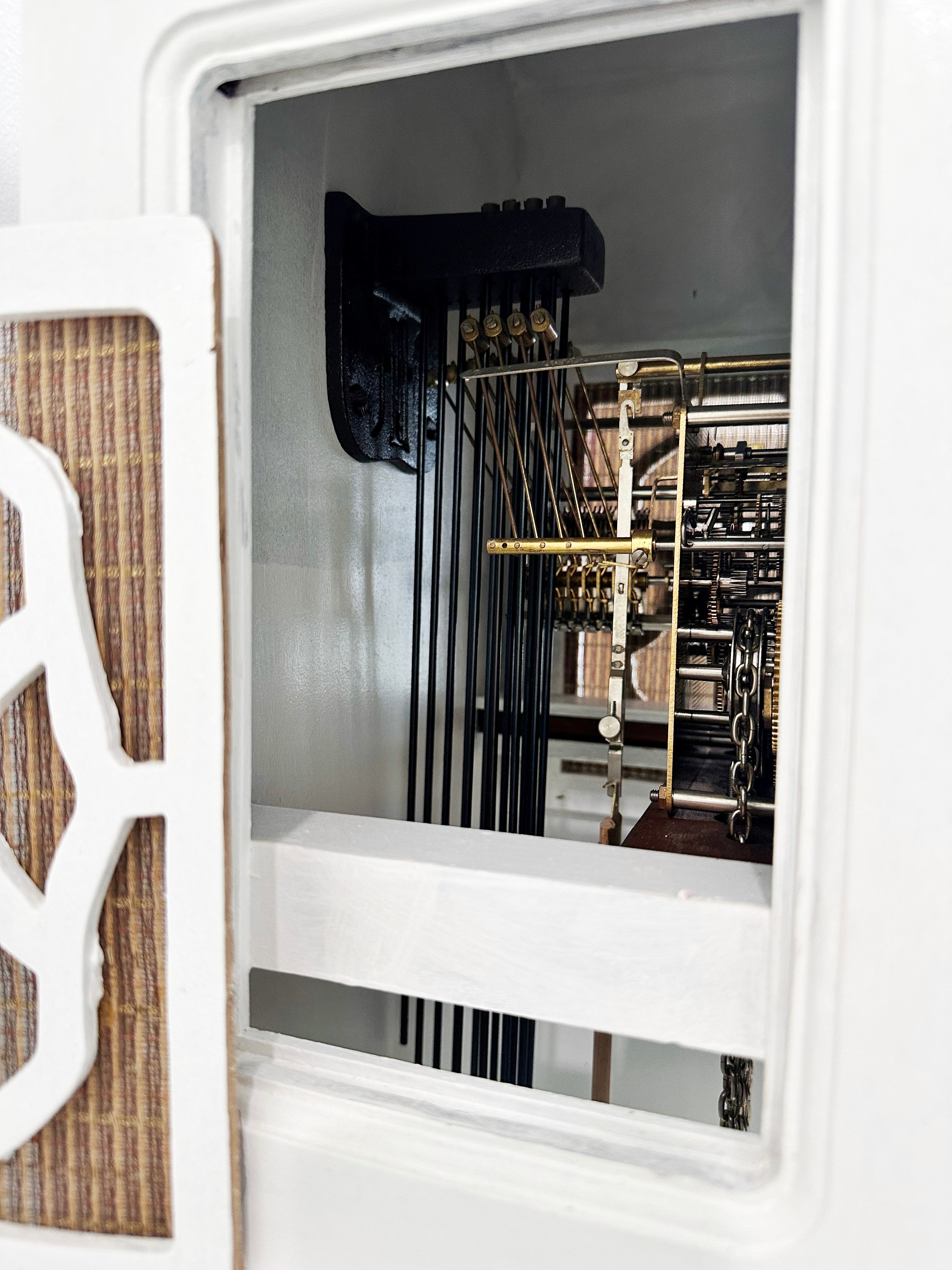 Vintage Moon Phase White Grandfather Clock, West, Whitt & St Mich Chimes | Adelaide Clocks