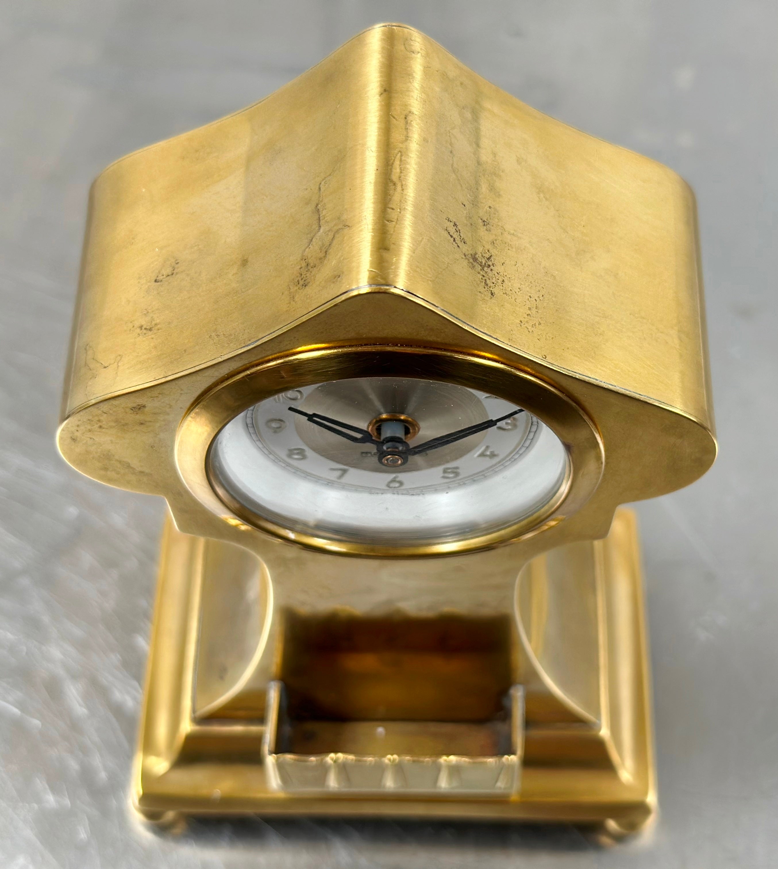 Vintage Art Nouveau Brass Mercedes German Mantel Clock | Adelaide Clocks