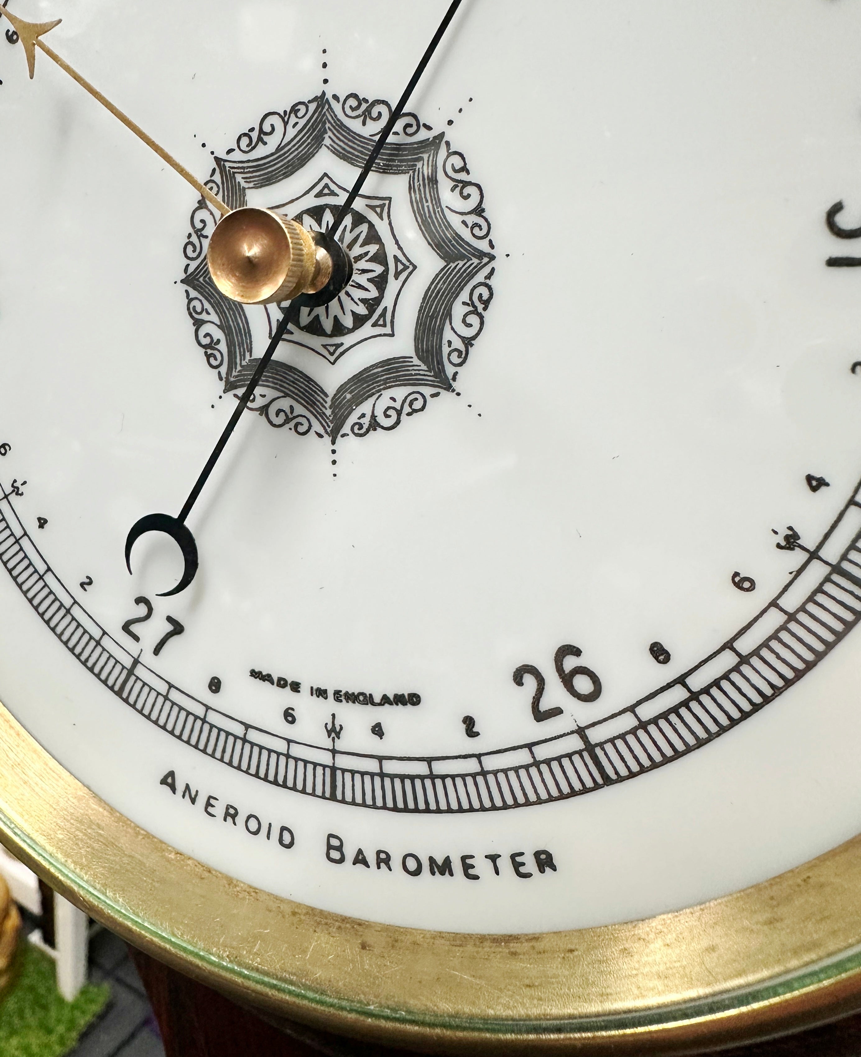 Antique Aneroid Barometer Thermometer Made in England | Adelaide Clocks