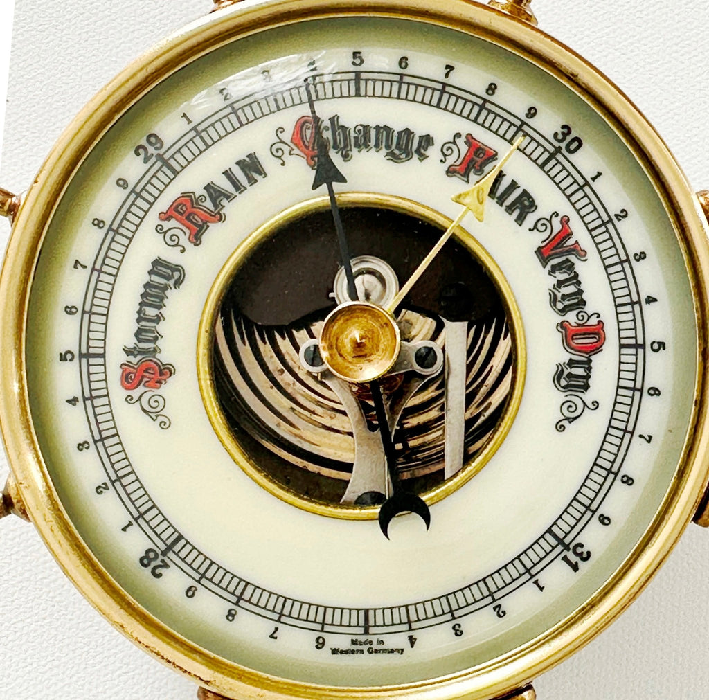Vintage Brass Ships Wheel German Wall Barometer | Adelaide Clocks
