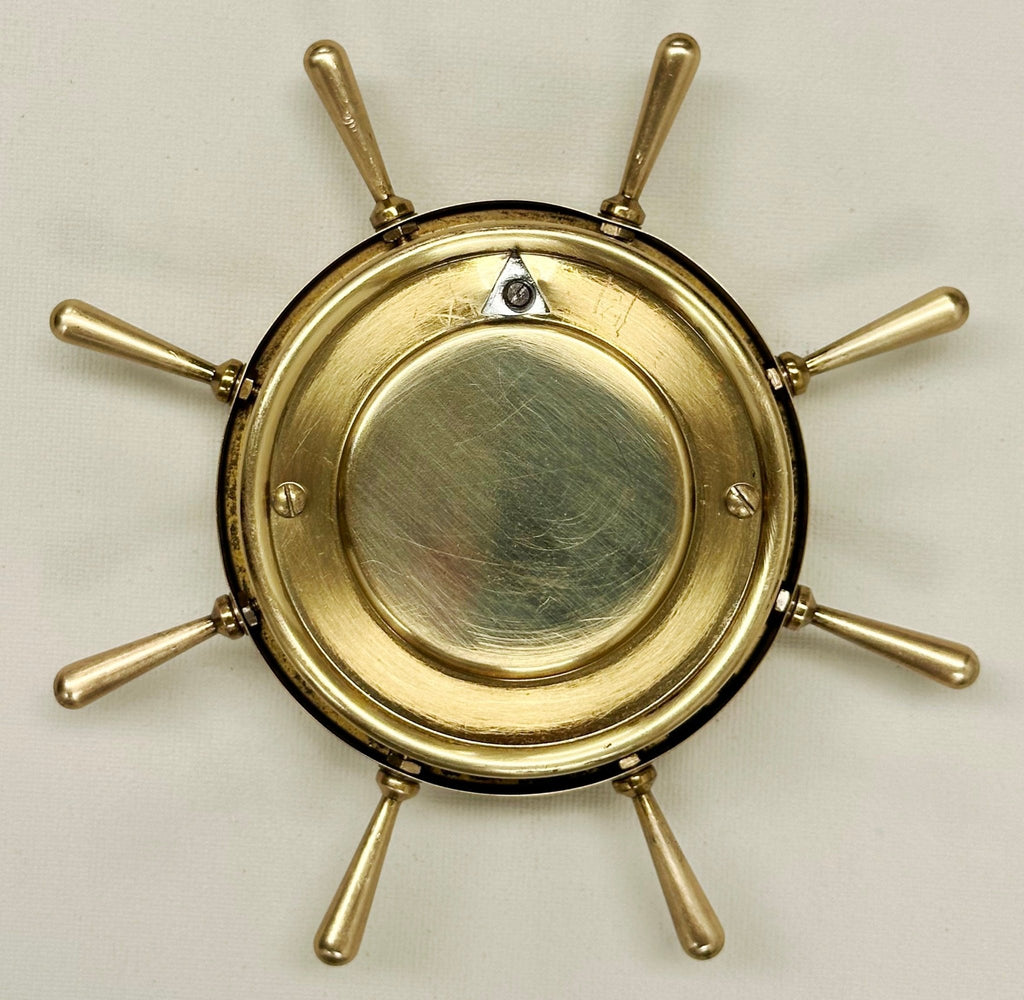 Vintage Brass Ships Wheel German Wall Barometer | Adelaide Clocks