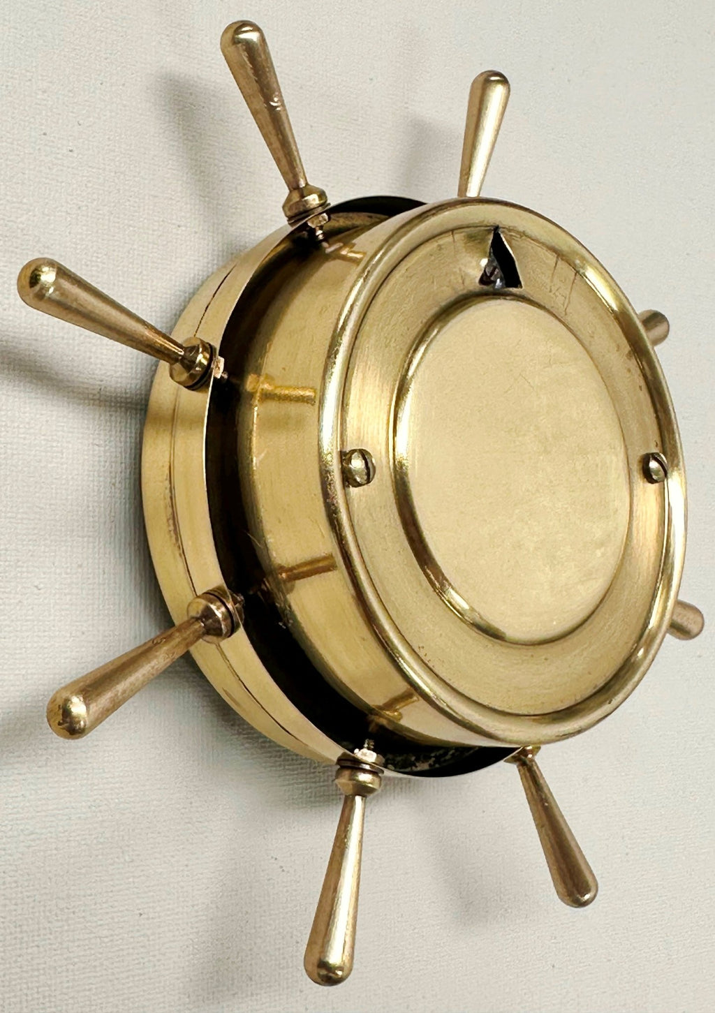 Vintage Brass Ships Wheel German Wall Barometer | Adelaide Clocks