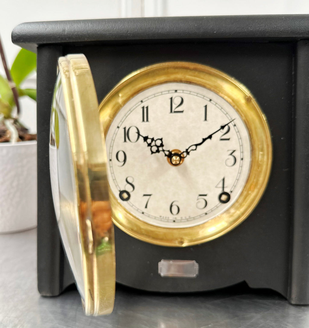 Antique American Wooden Mantel Quartz Clock | Adelaide Clocks