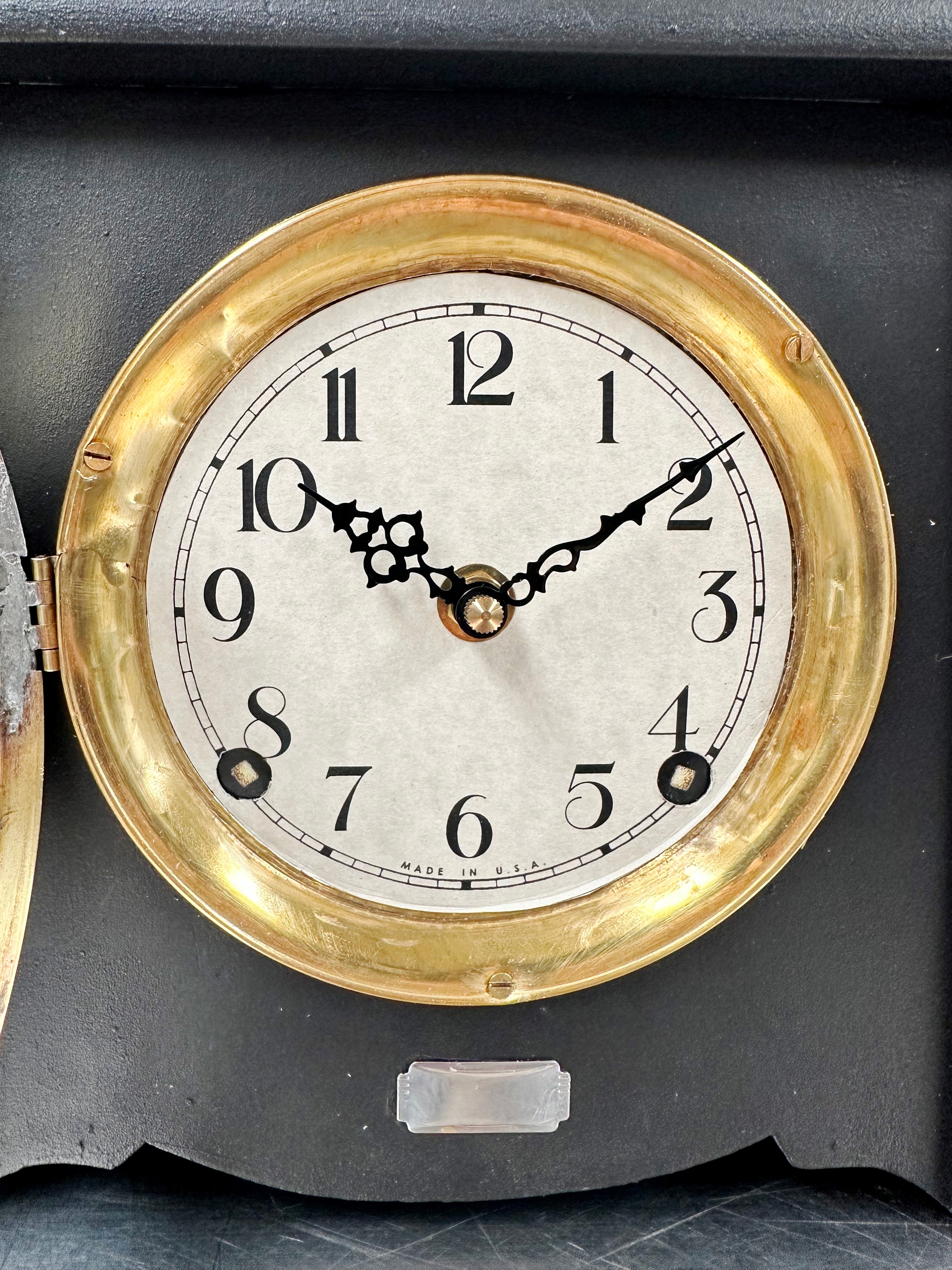 Antique American Wooden Mantel Quartz Clock | Adelaide Clocks