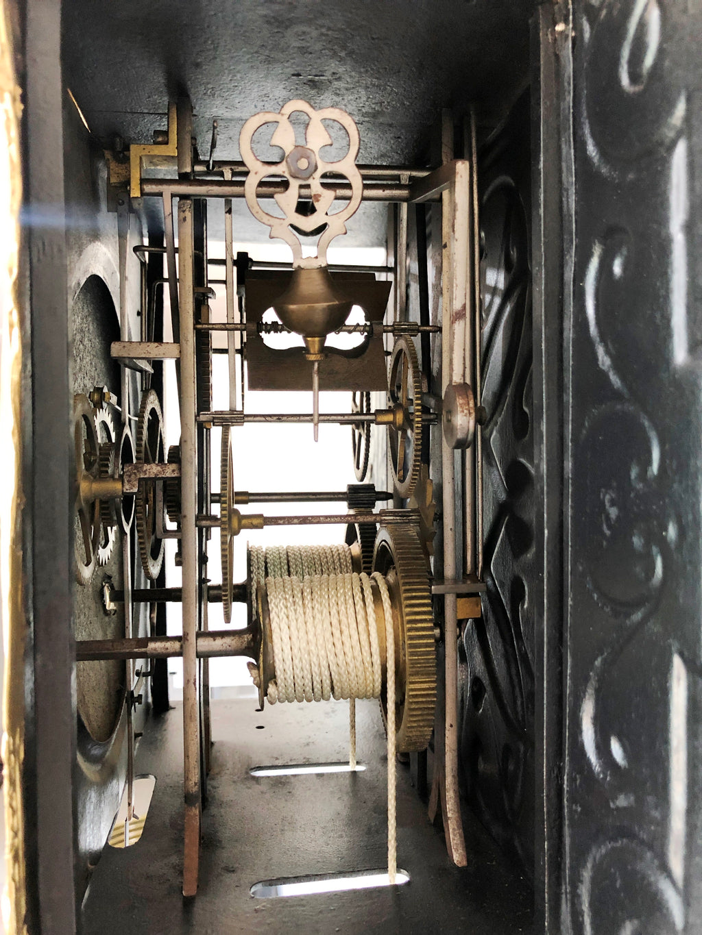 Antique Comtoise / Morbier French Pendulum Bell Strike Wall Clock | eXibit collection