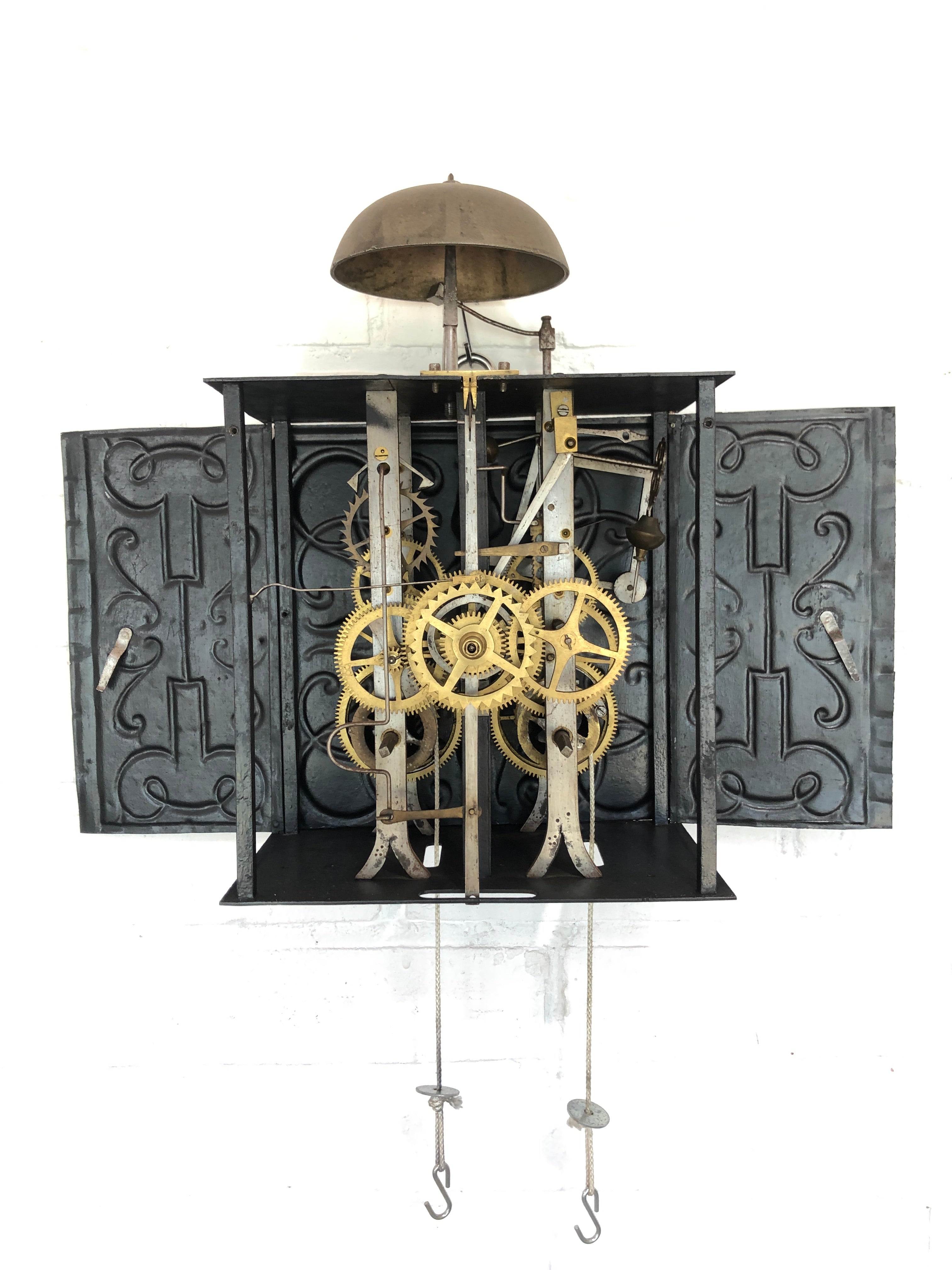Antique Comtoise / Morbier French Pendulum Bell Strike Wall Clock | eXibit collection
