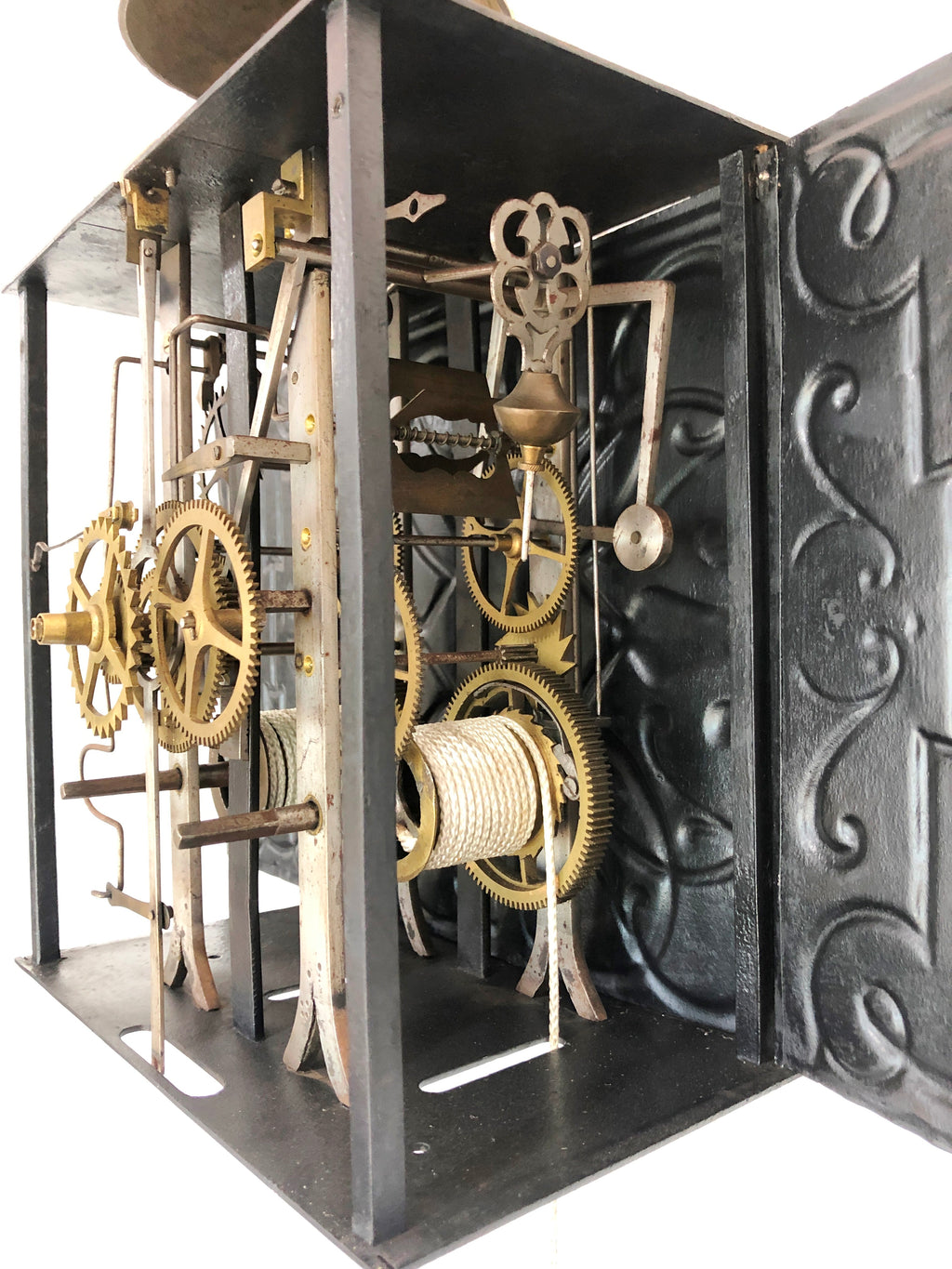 Antique Comtoise / Morbier French Pendulum Bell Strike Wall Clock | eXibit collection