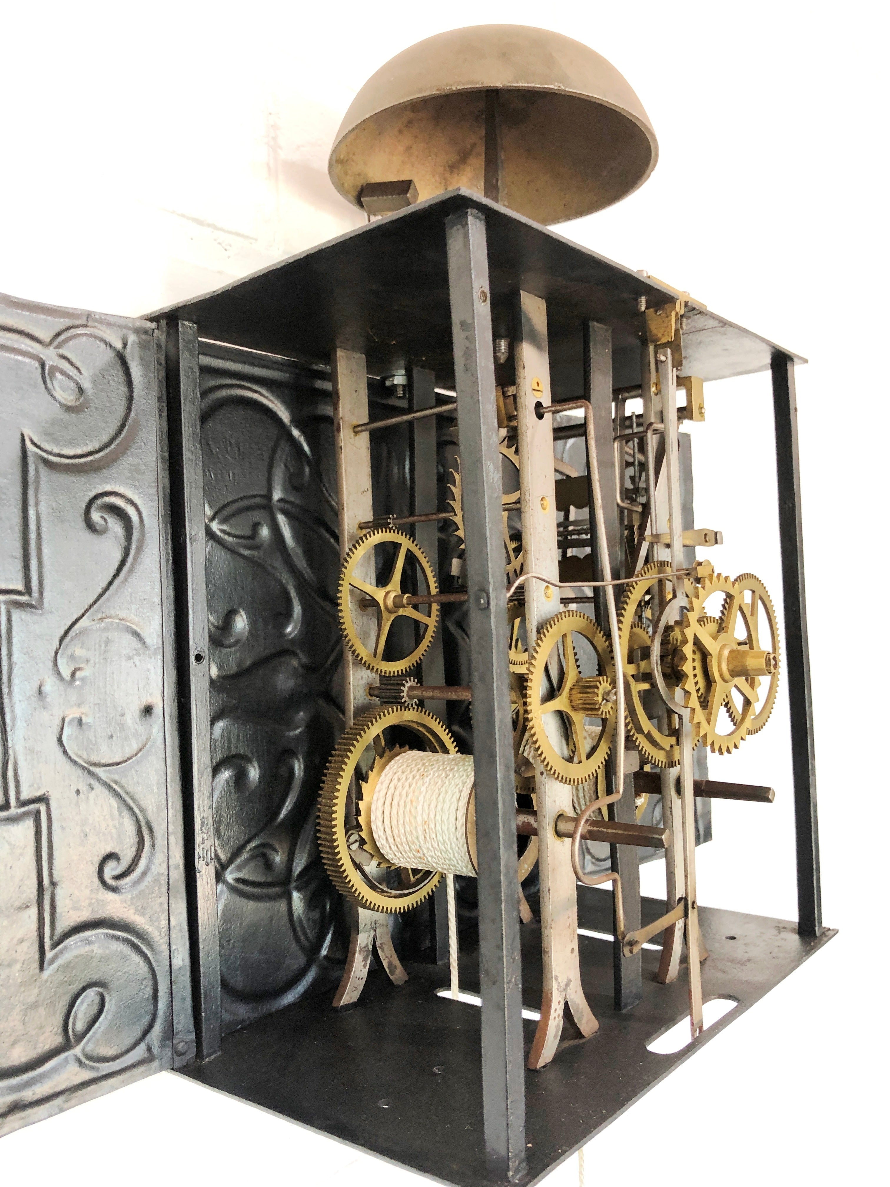 Antique Comtoise / Morbier French Pendulum Bell Strike Wall Clock | eXibit collection