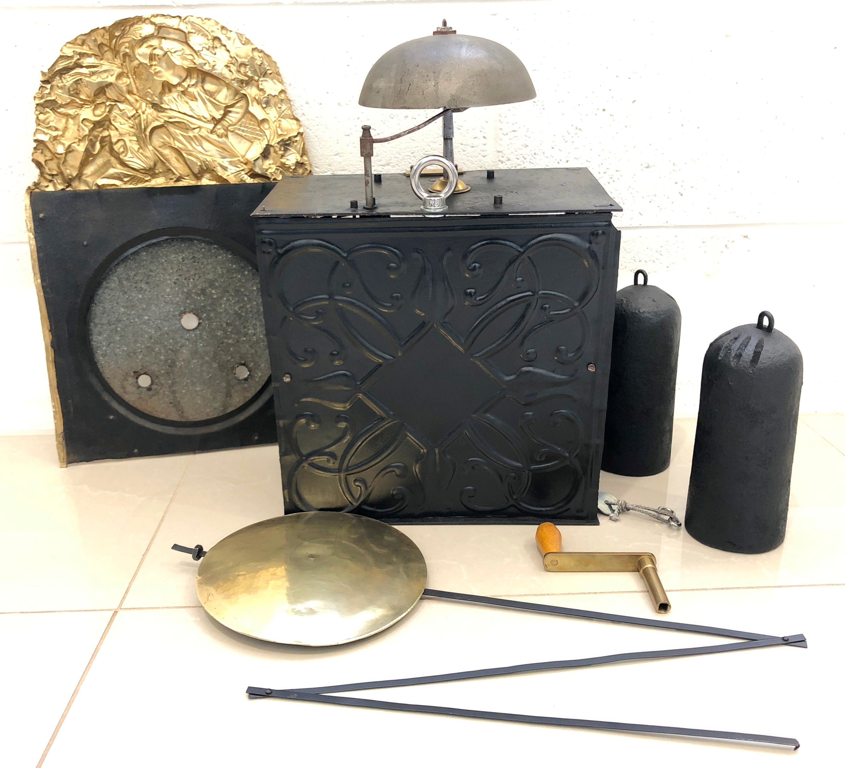 Antique Comtoise / Morbier French Pendulum Bell Strike Wall Clock | eXibit collection