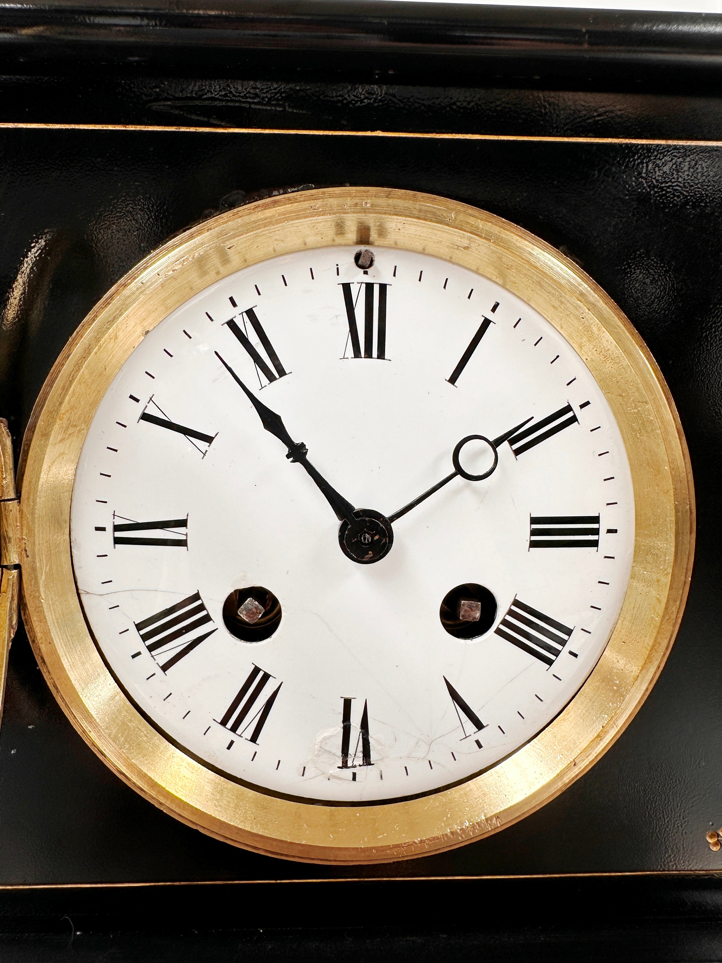 Antique French Slate Hammer on Bell Strike Pendulum Mantel Clock | Adelaide Clocks